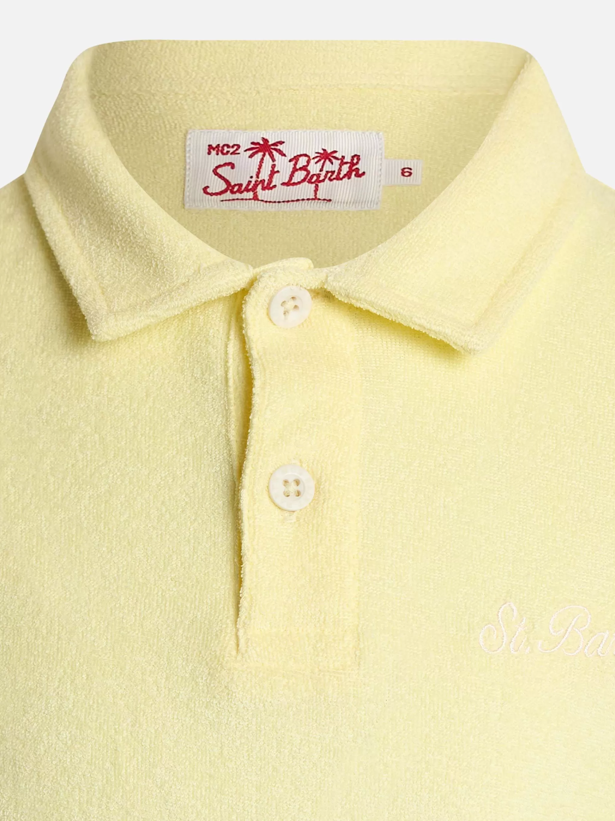 MC2 Saint Barth Boy pale yellow terry polo shirt Jeremy Jr Clearance