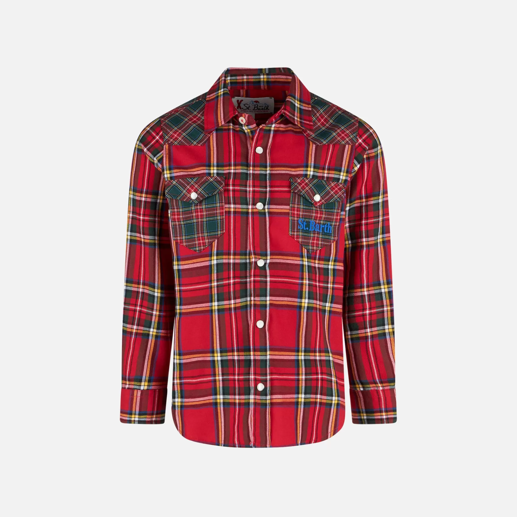 MC2 Saint Barth Boy shirt with tartan print New