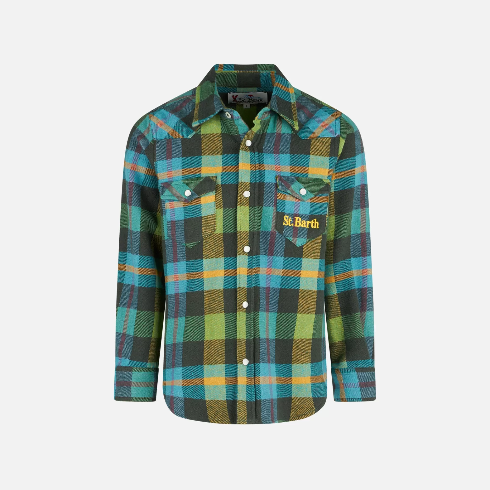 MC2 Saint Barth Boy shirt with tartan print Cheap