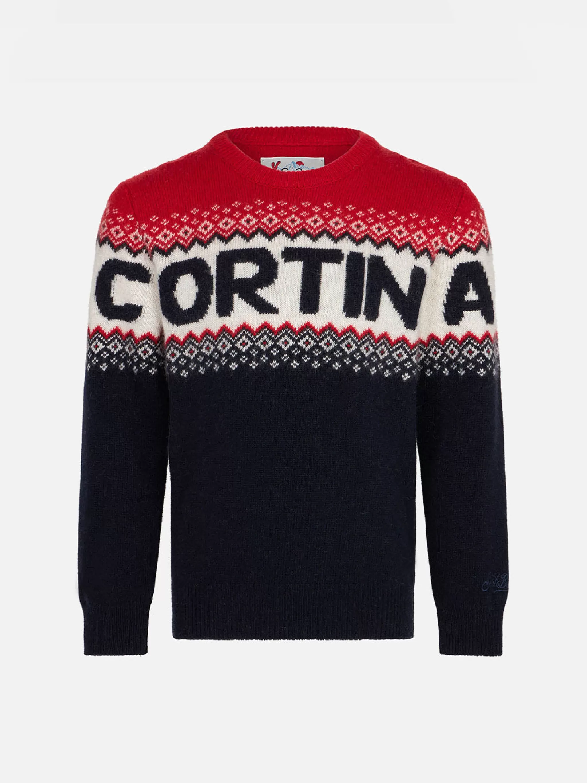 MC2 Saint Barth Boy sweater with Cortina lettering Best