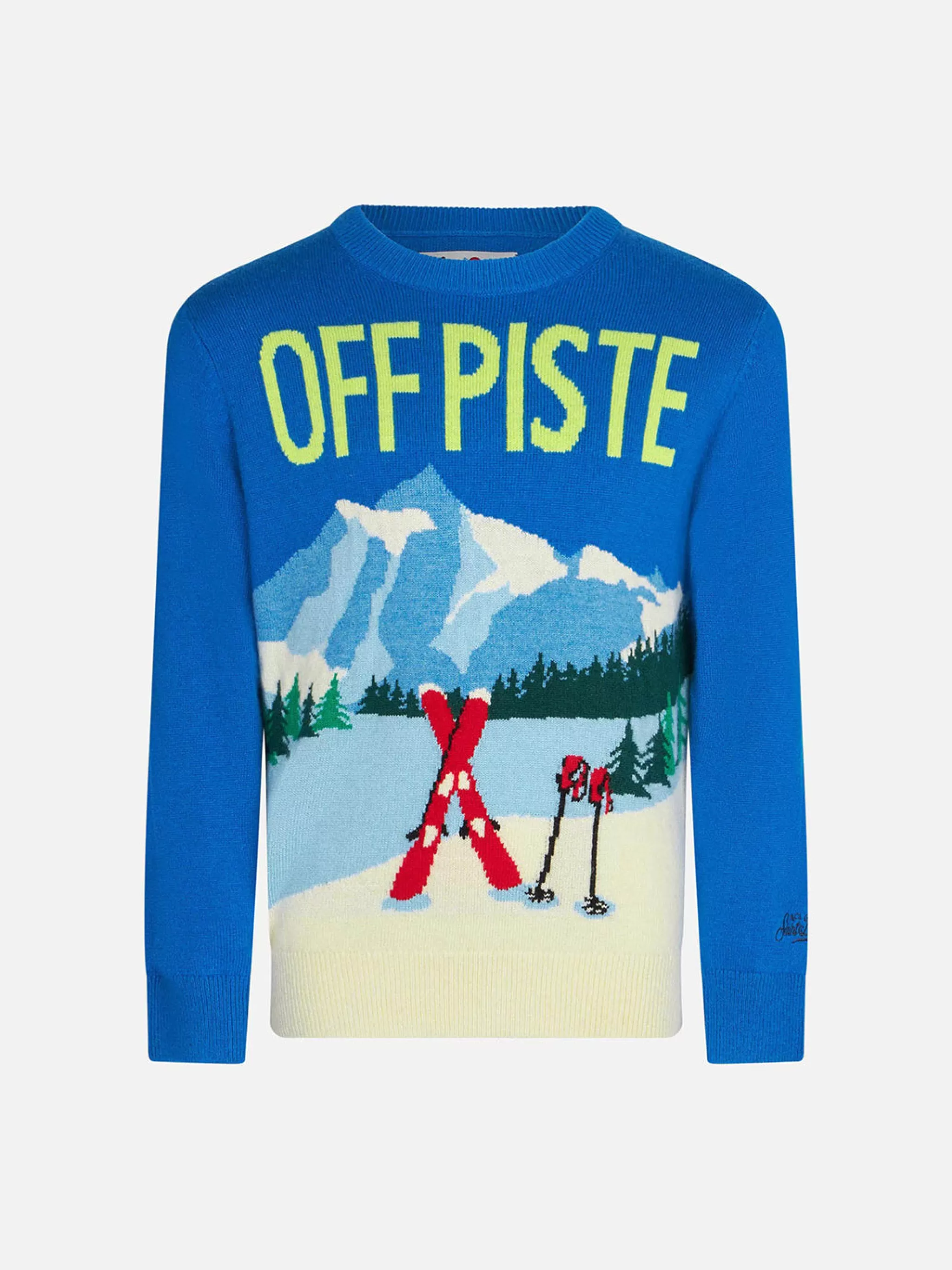 MC2 Saint Barth Boy sweater with mountains postcard print New