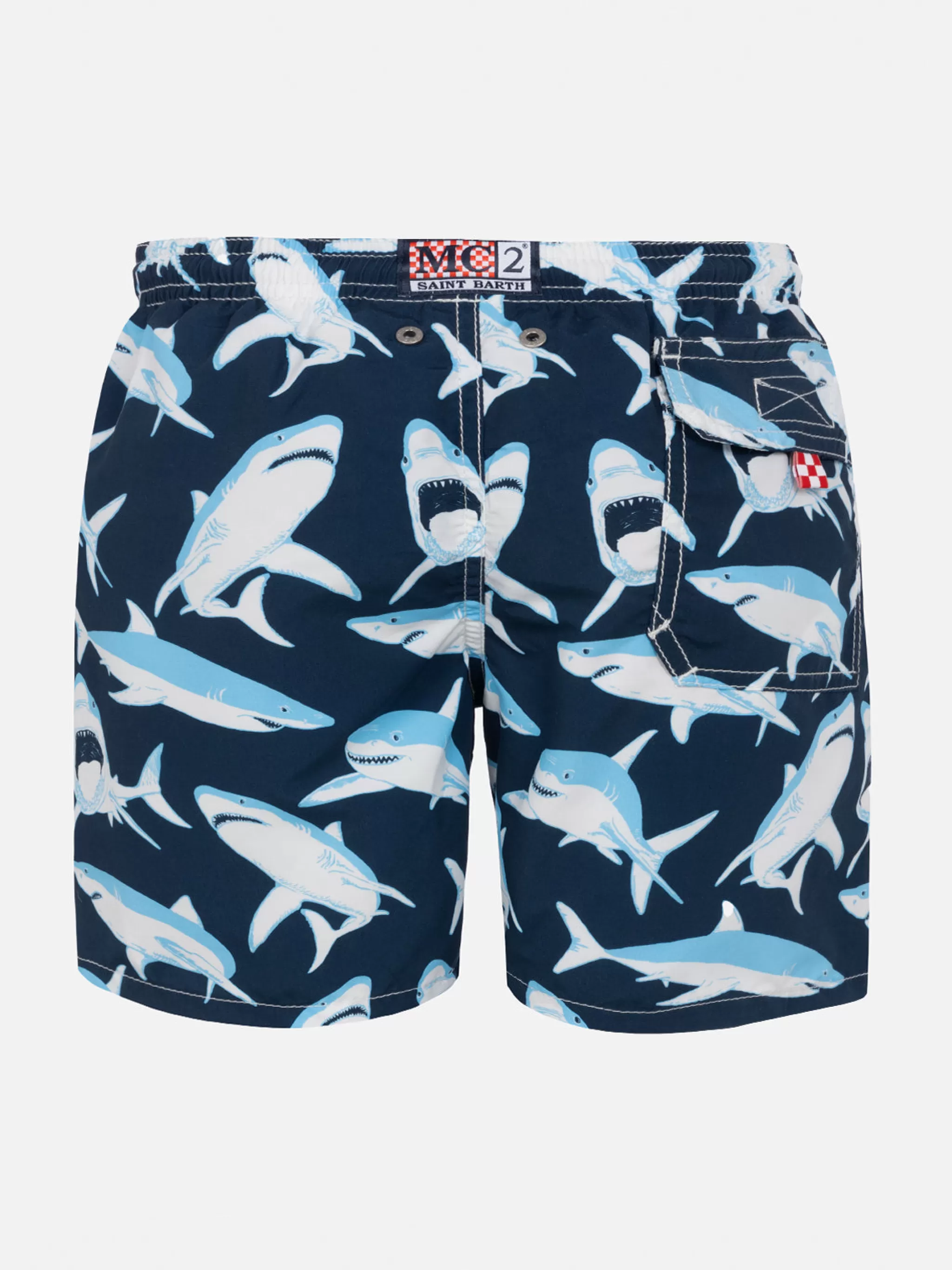 MC2 Saint Barth Boy swim shorts shark print Store