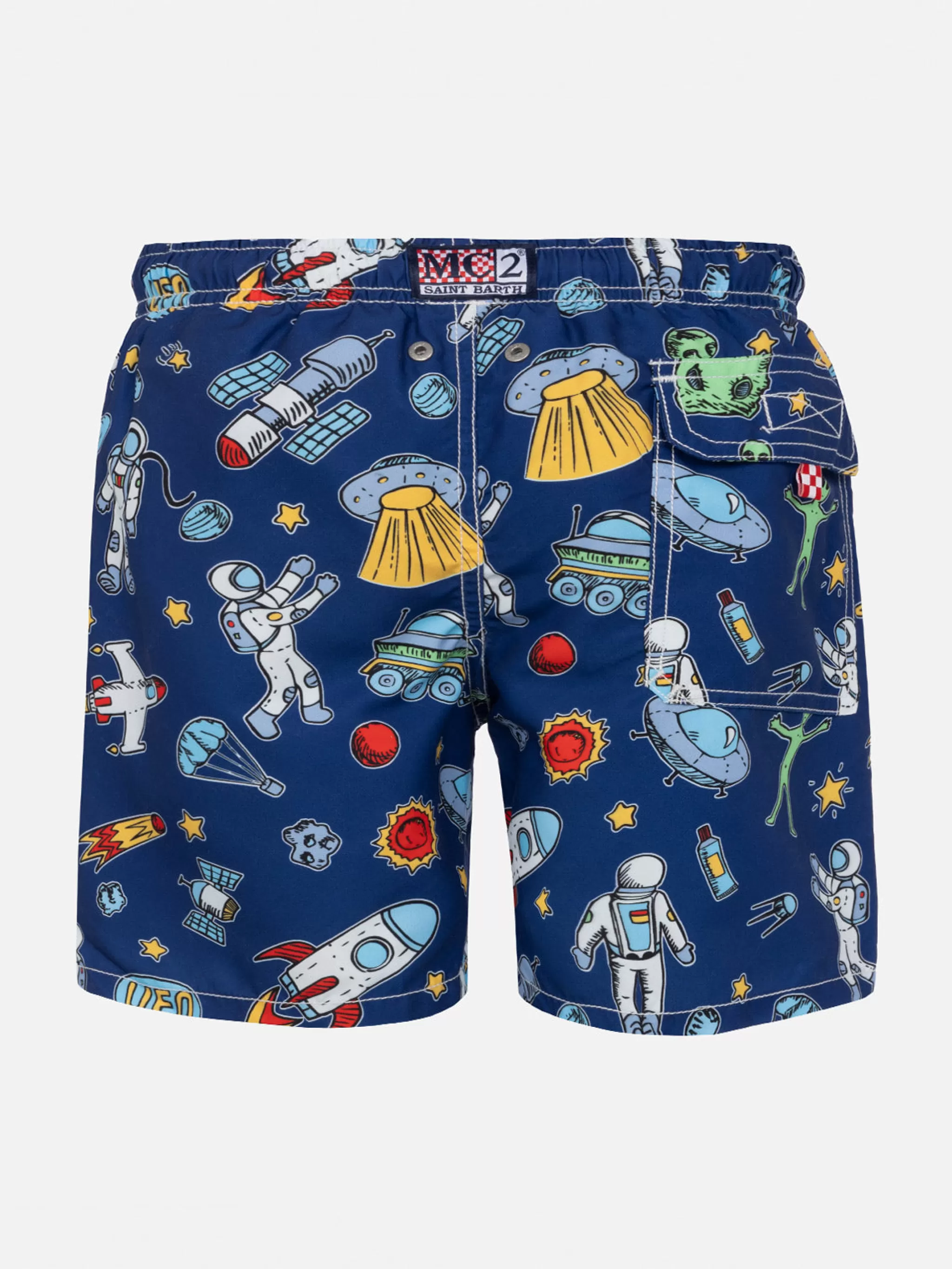 MC2 Saint Barth Boy swim shorts with astronaut print Sale