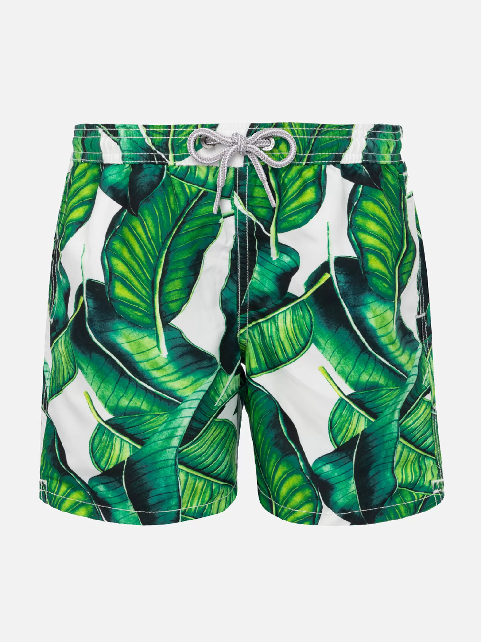 MC2 Saint Barth Boy swim shorts with banana leaves print Outlet