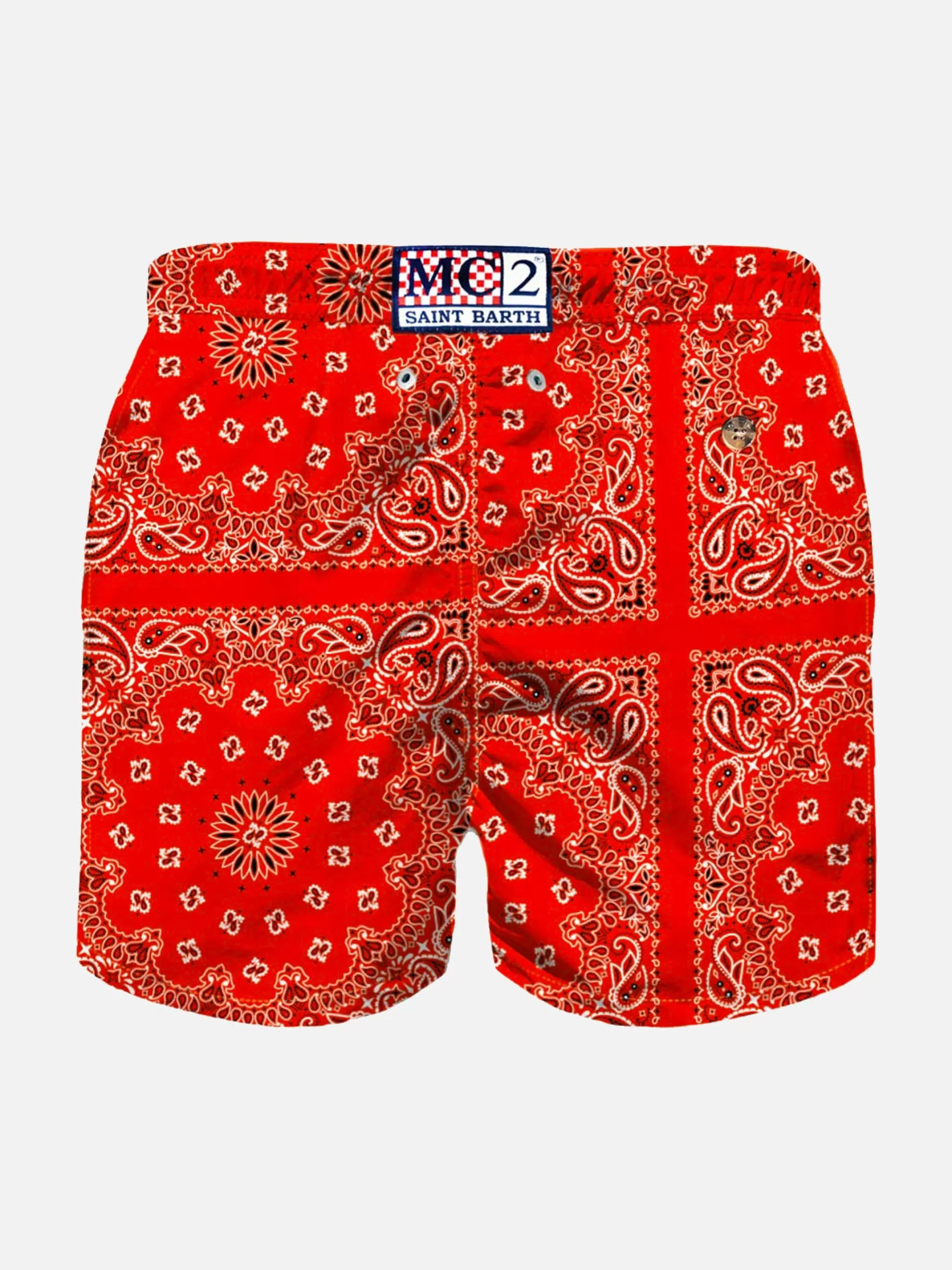 MC2 Saint Barth Boy swim shorts with bandanna print Best