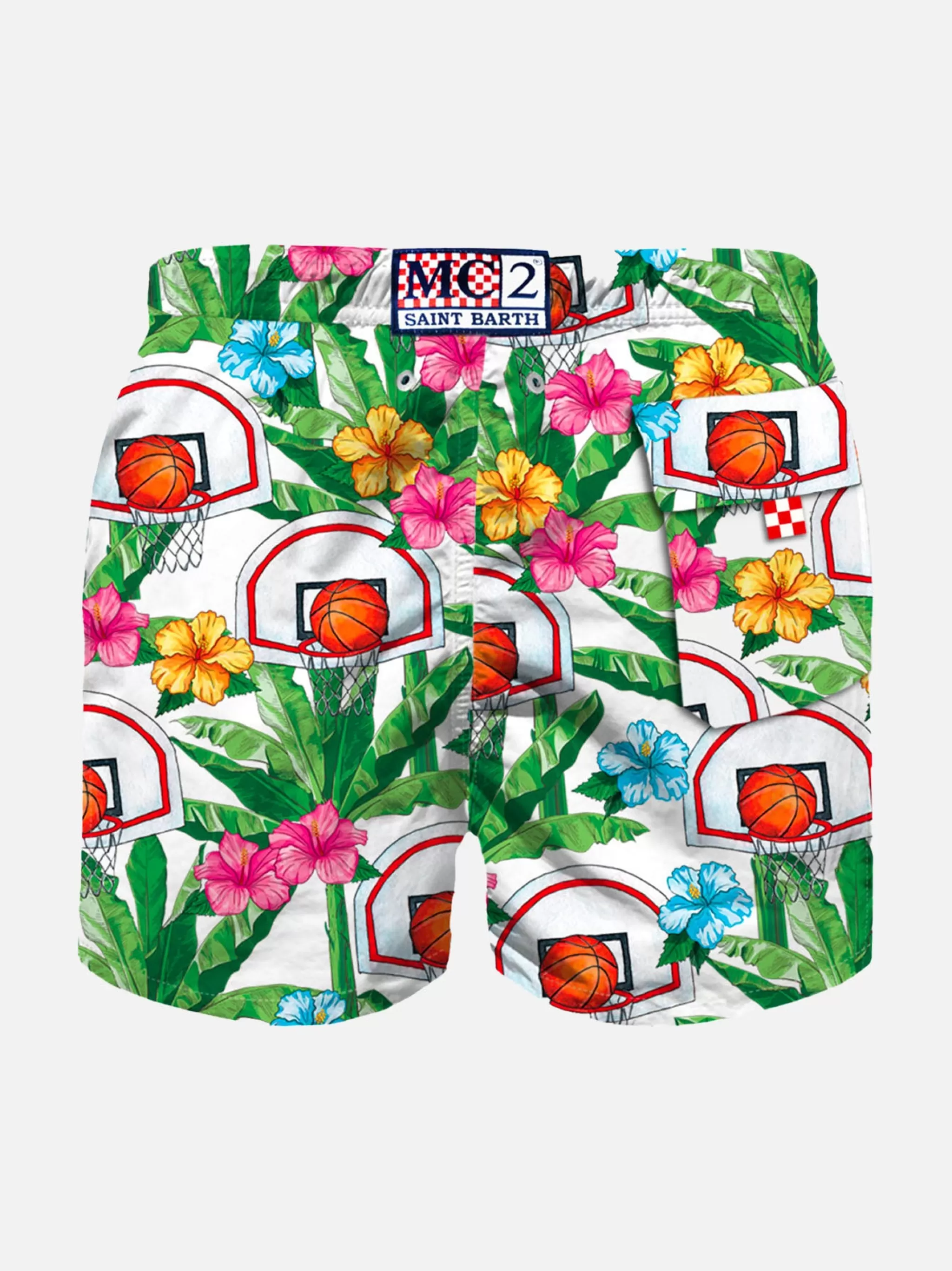 MC2 Saint Barth Boy swim shorts with basket print Best