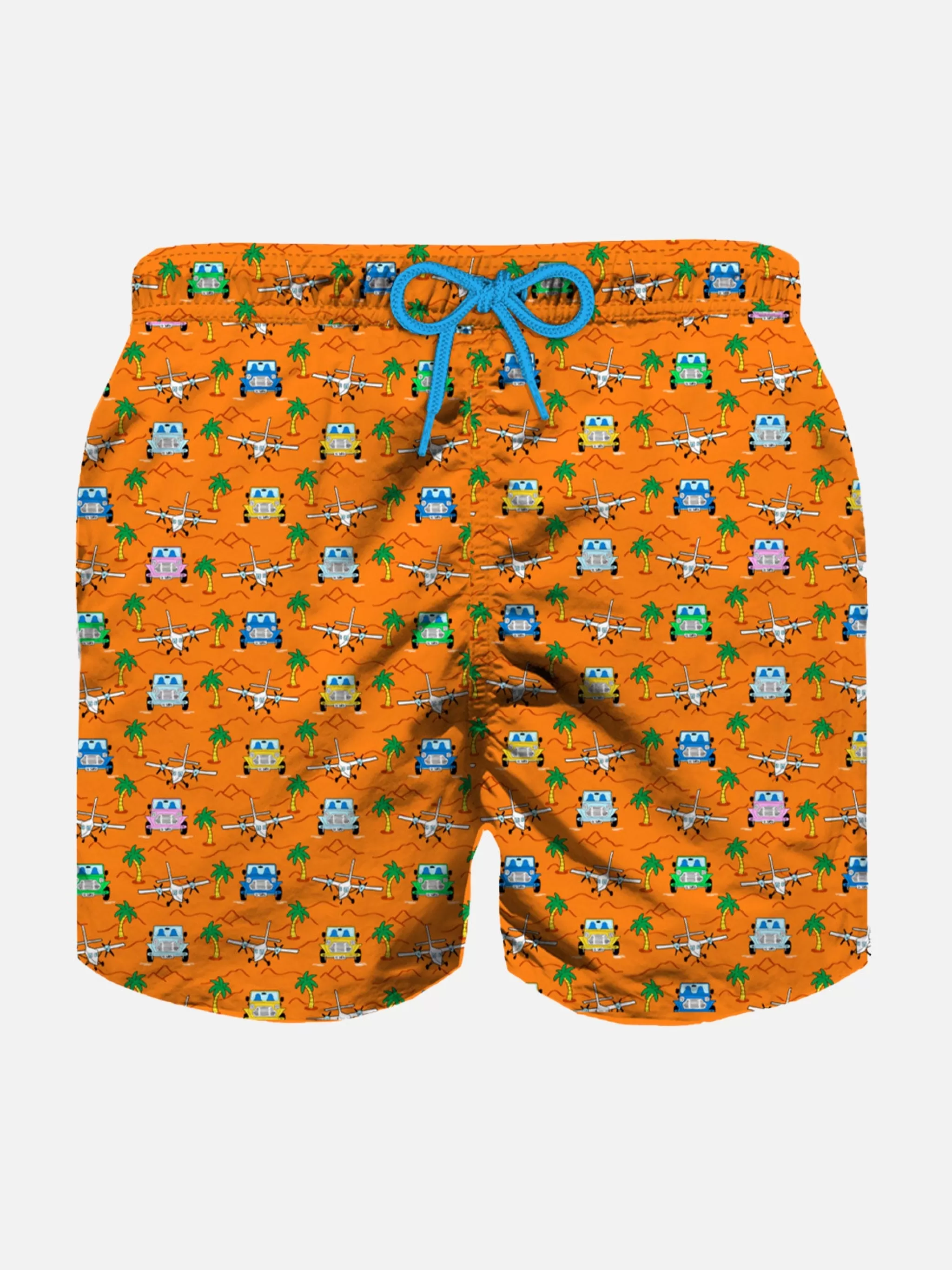 MC2 Saint Barth Boy swim shorts with cars and palms print Outlet