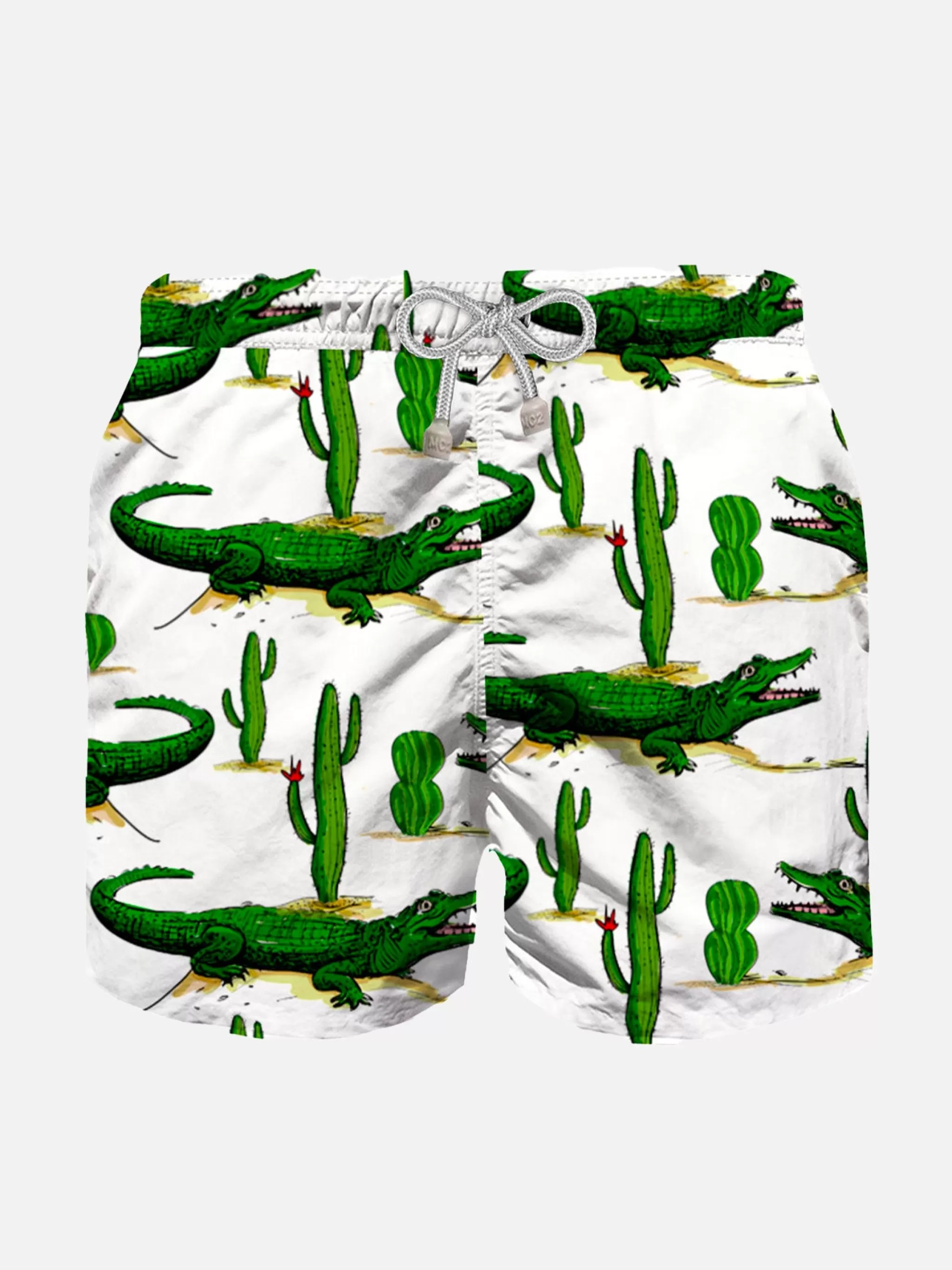 MC2 Saint Barth Boy swim shorts with crocodile and cactus print Fashion