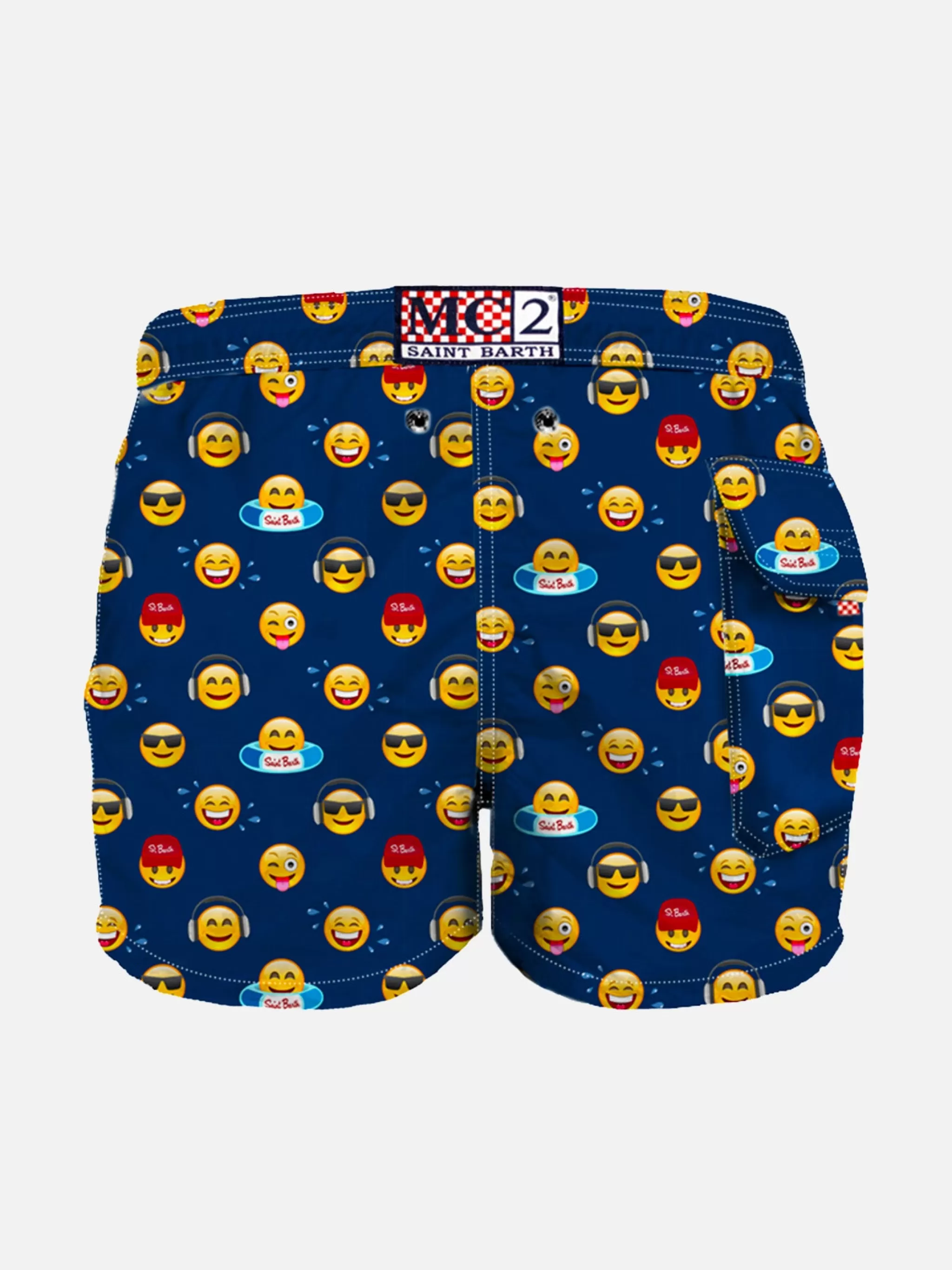 MC2 Saint Barth Boy swim shorts with emoji print Shop