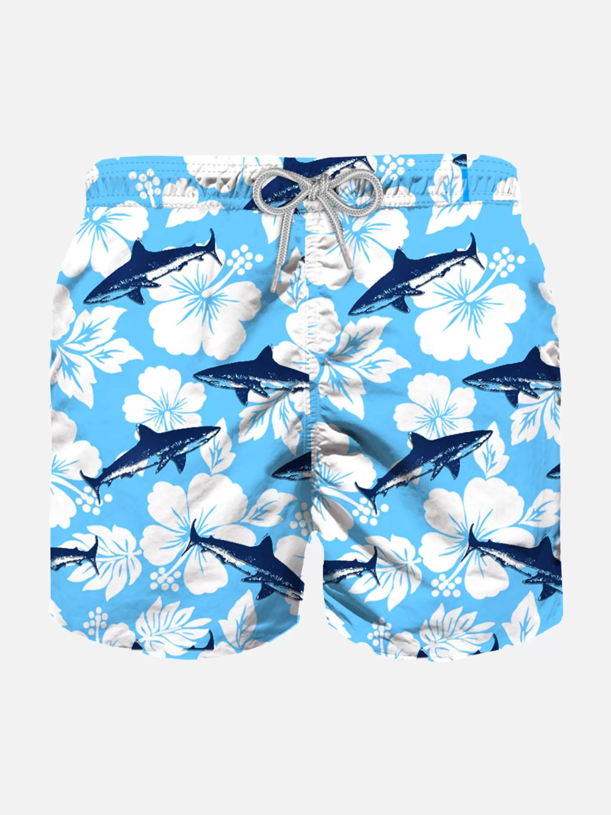 MC2 Saint Barth Boy swim shorts with flocked shark print Cheap