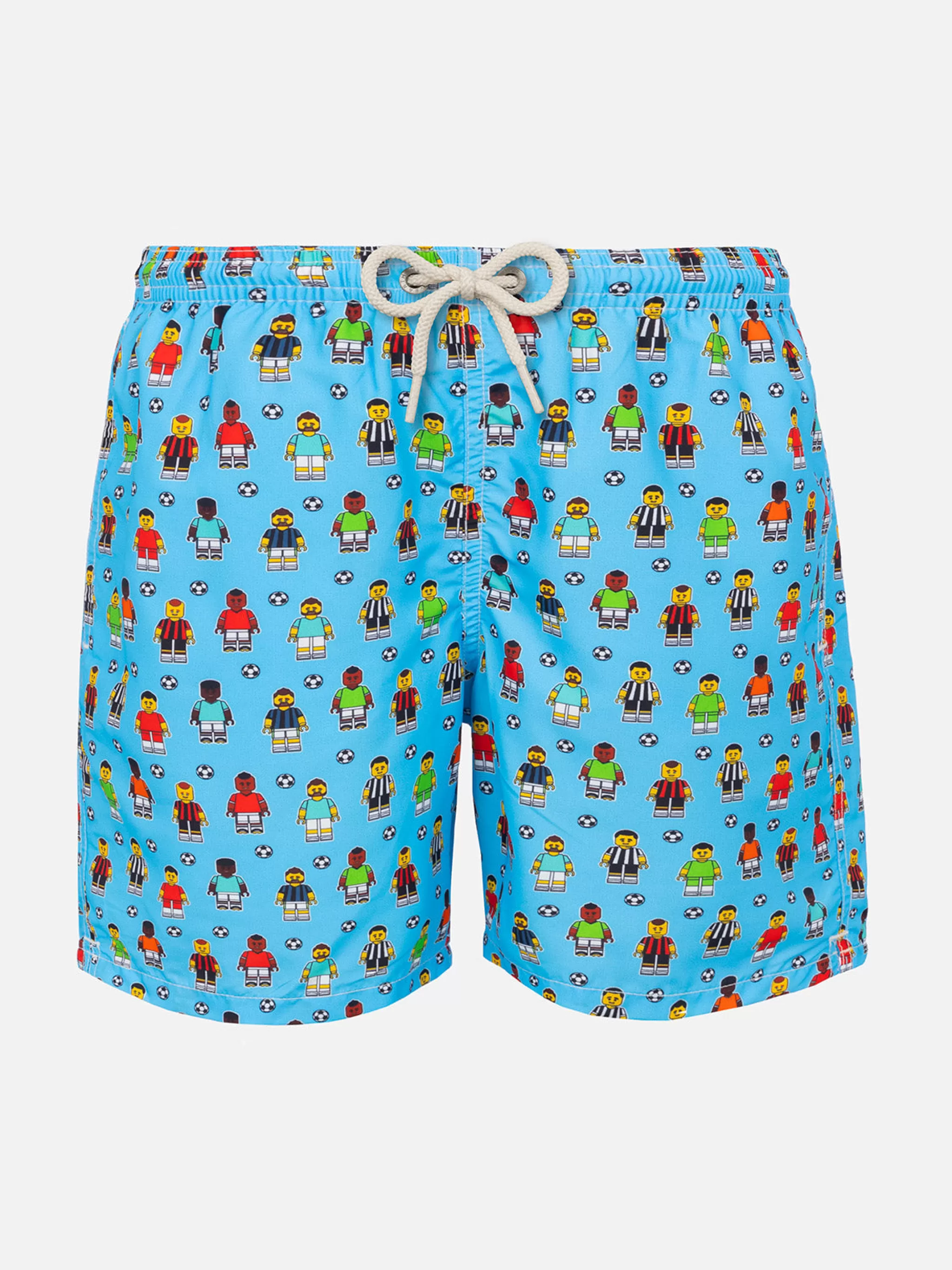 MC2 Saint Barth Boy swim shorts with football players print Online