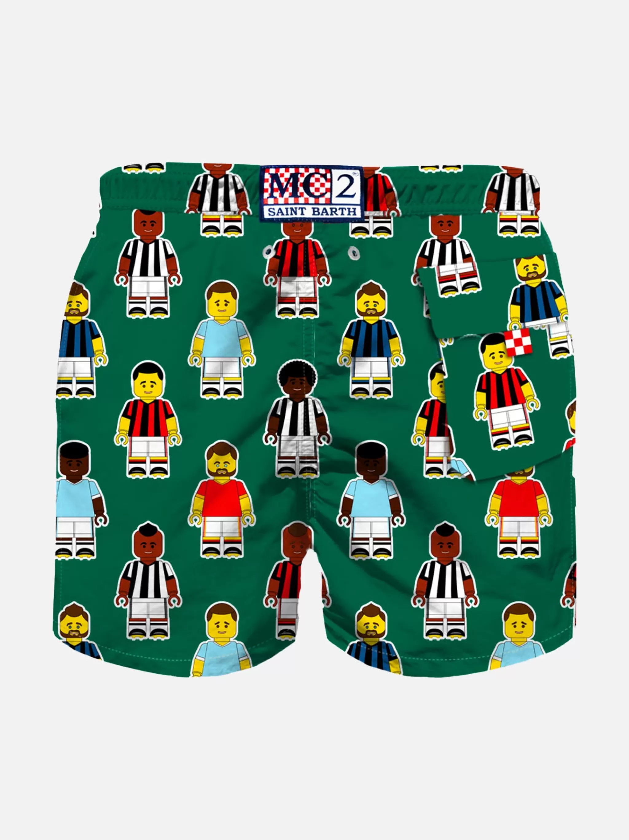 MC2 Saint Barth Boy swim shorts with football players print Cheap