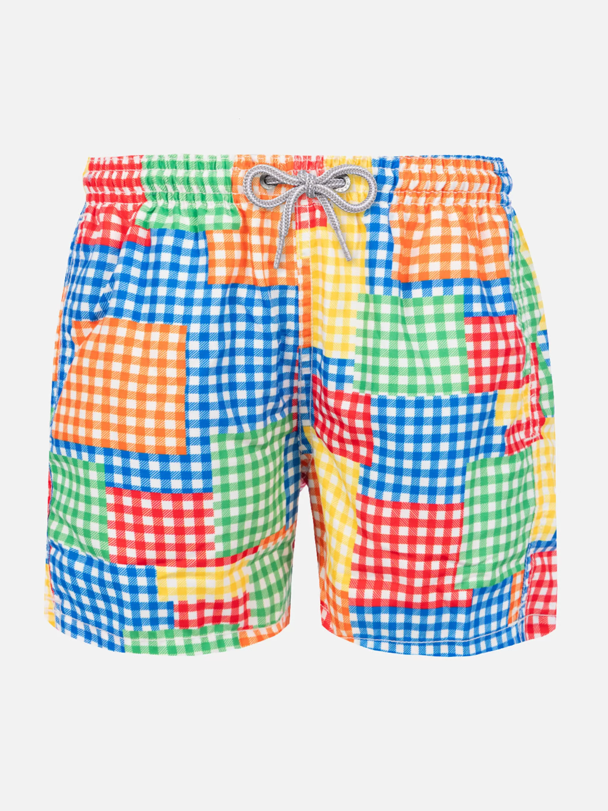 MC2 Saint Barth Boy swim shorts with gingham print Cheap