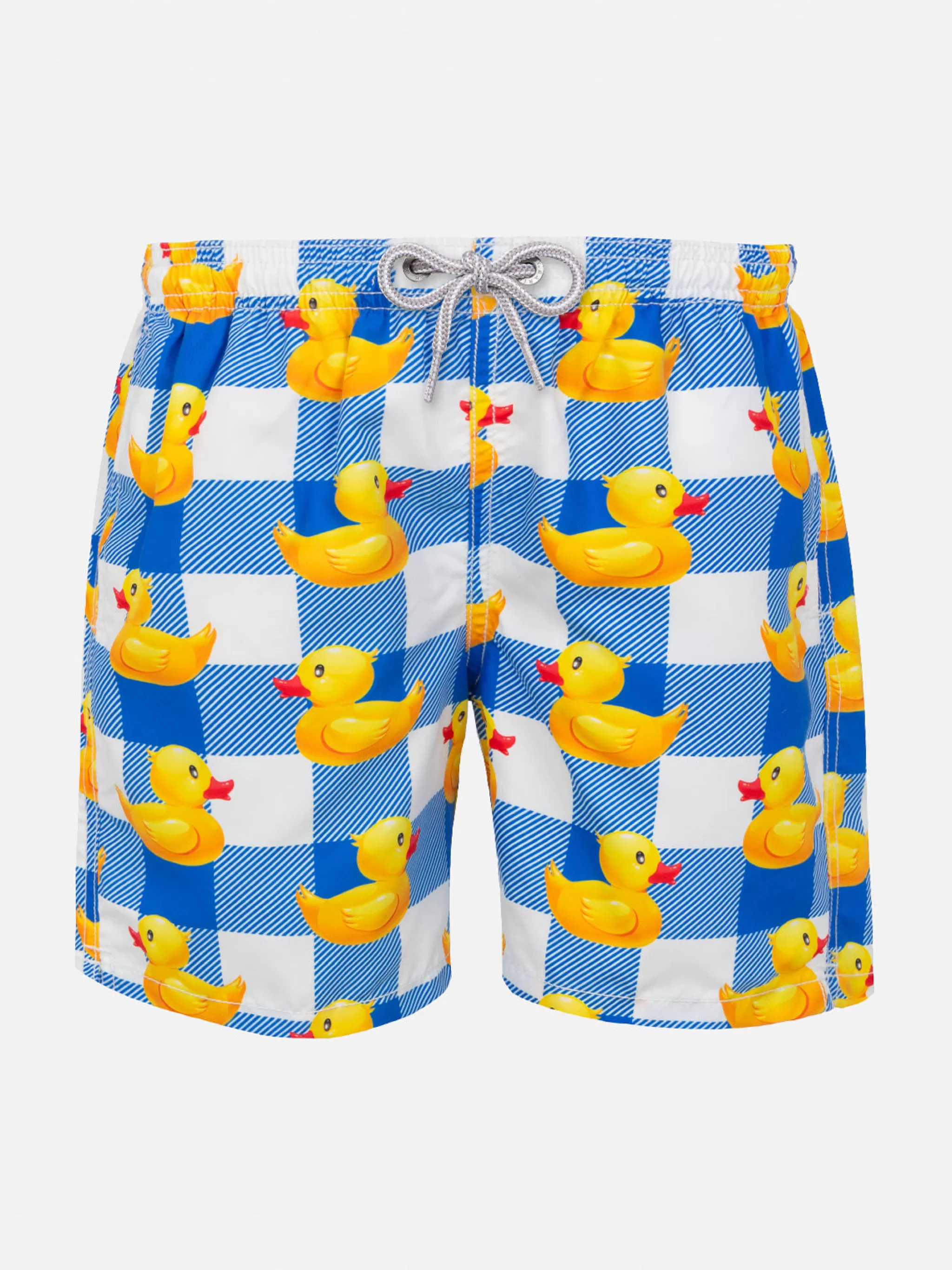 MC2 Saint Barth Boy swim shorts with gingham with ducky print Online