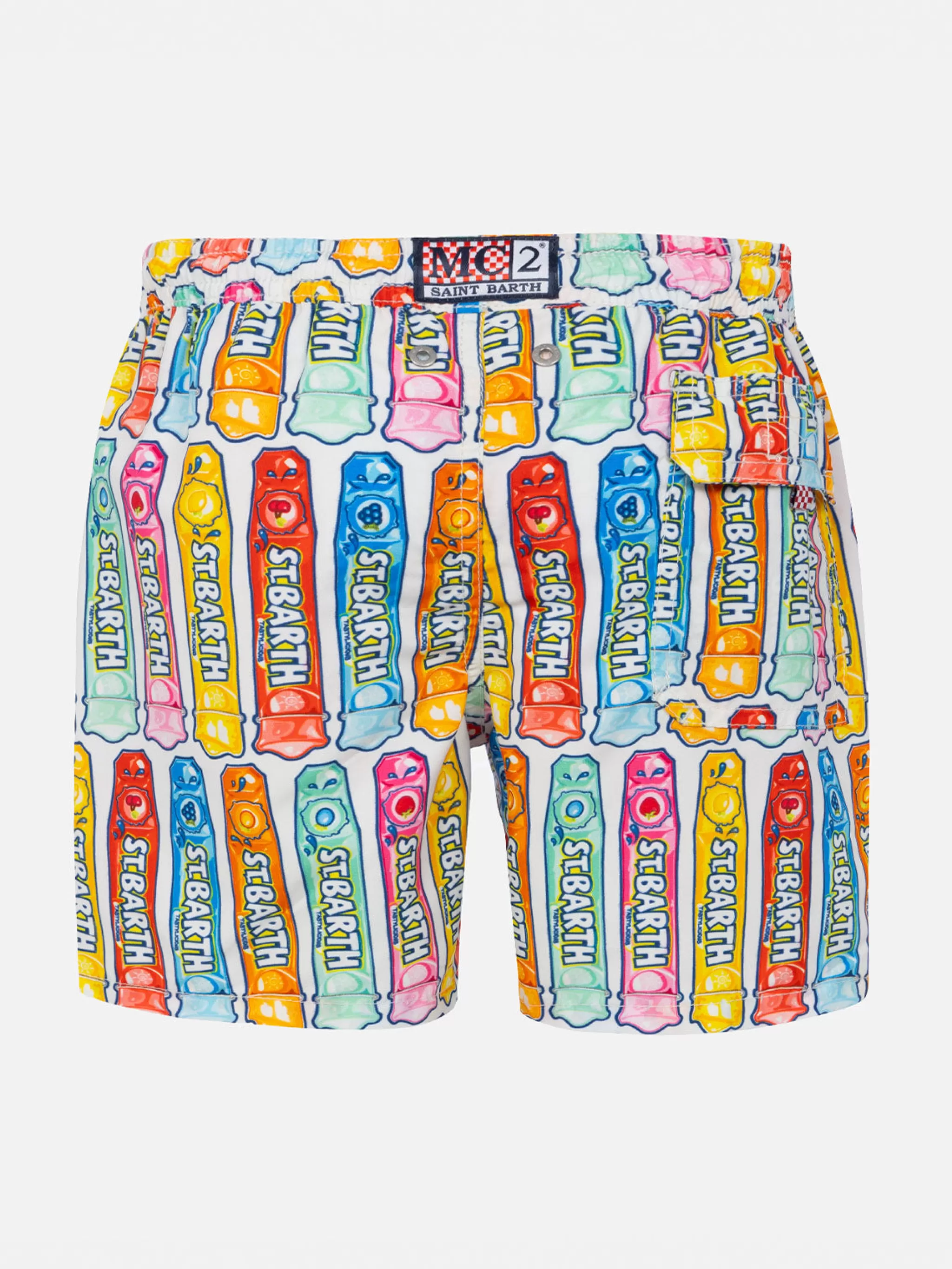 MC2 Saint Barth Boy swim shorts with Ice lolly print Flash Sale