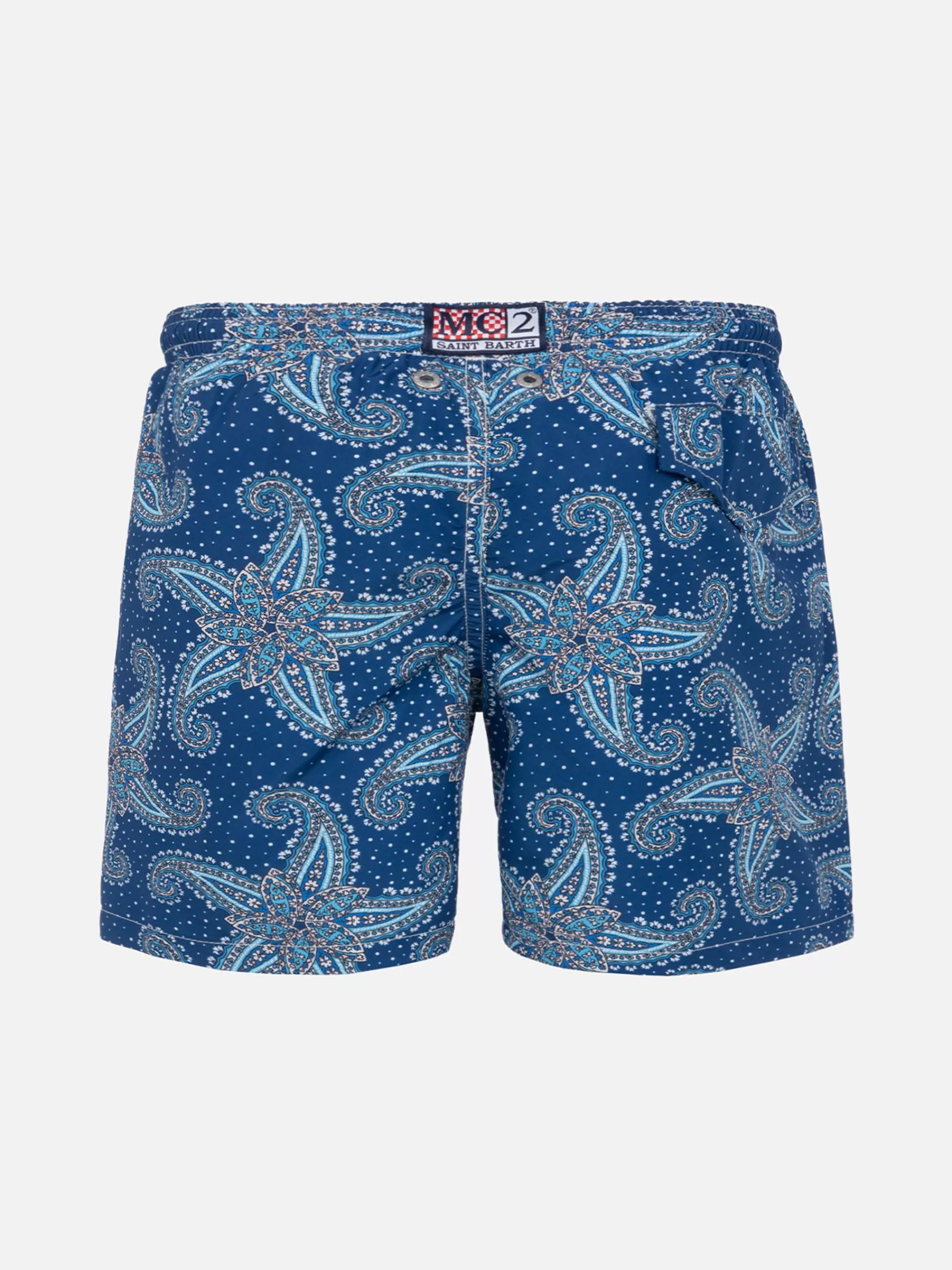 MC2 Saint Barth Boy swim shorts with paisley print Flash Sale