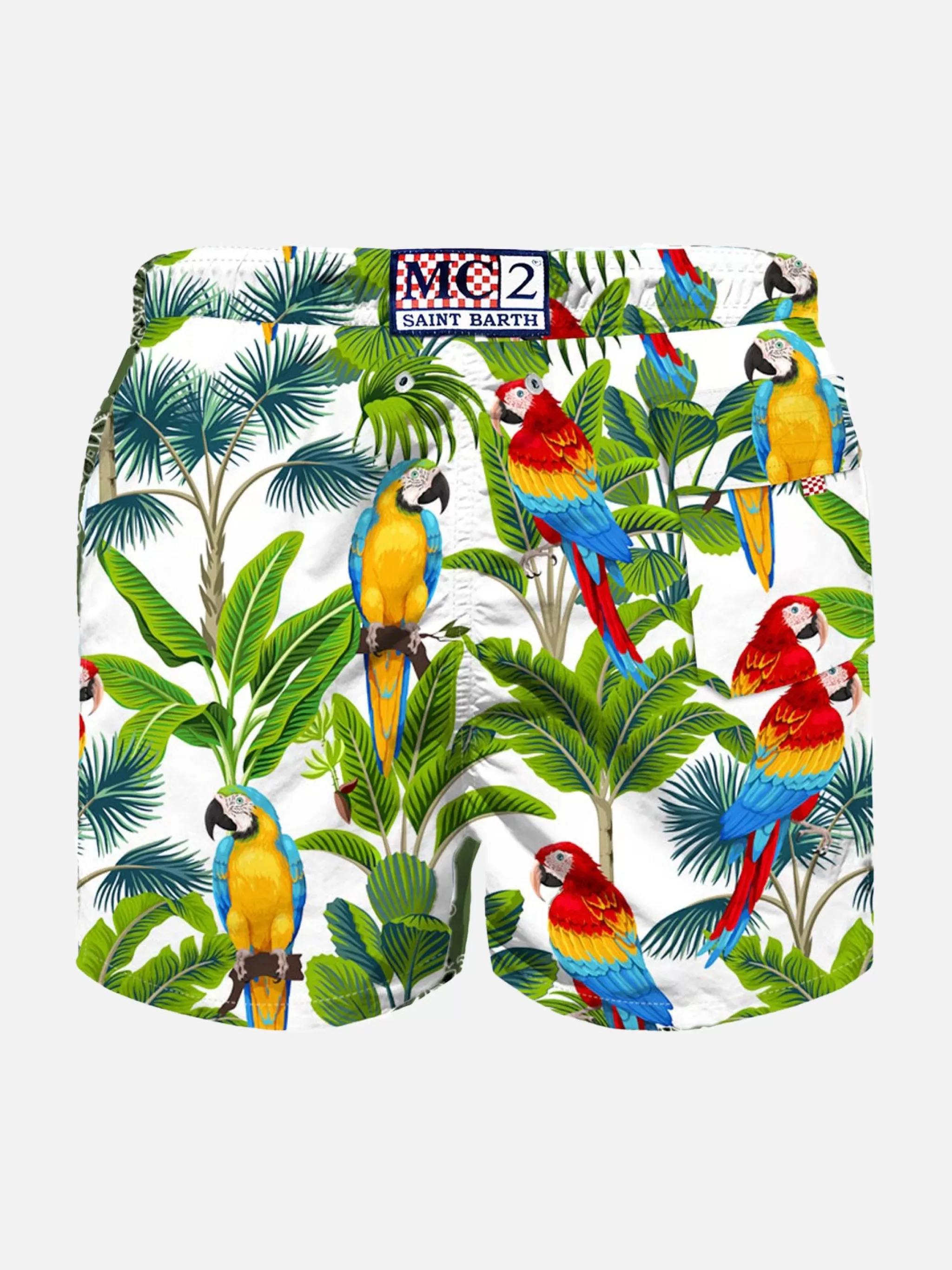 MC2 Saint Barth Boy swim shorts with parrots print Cheap