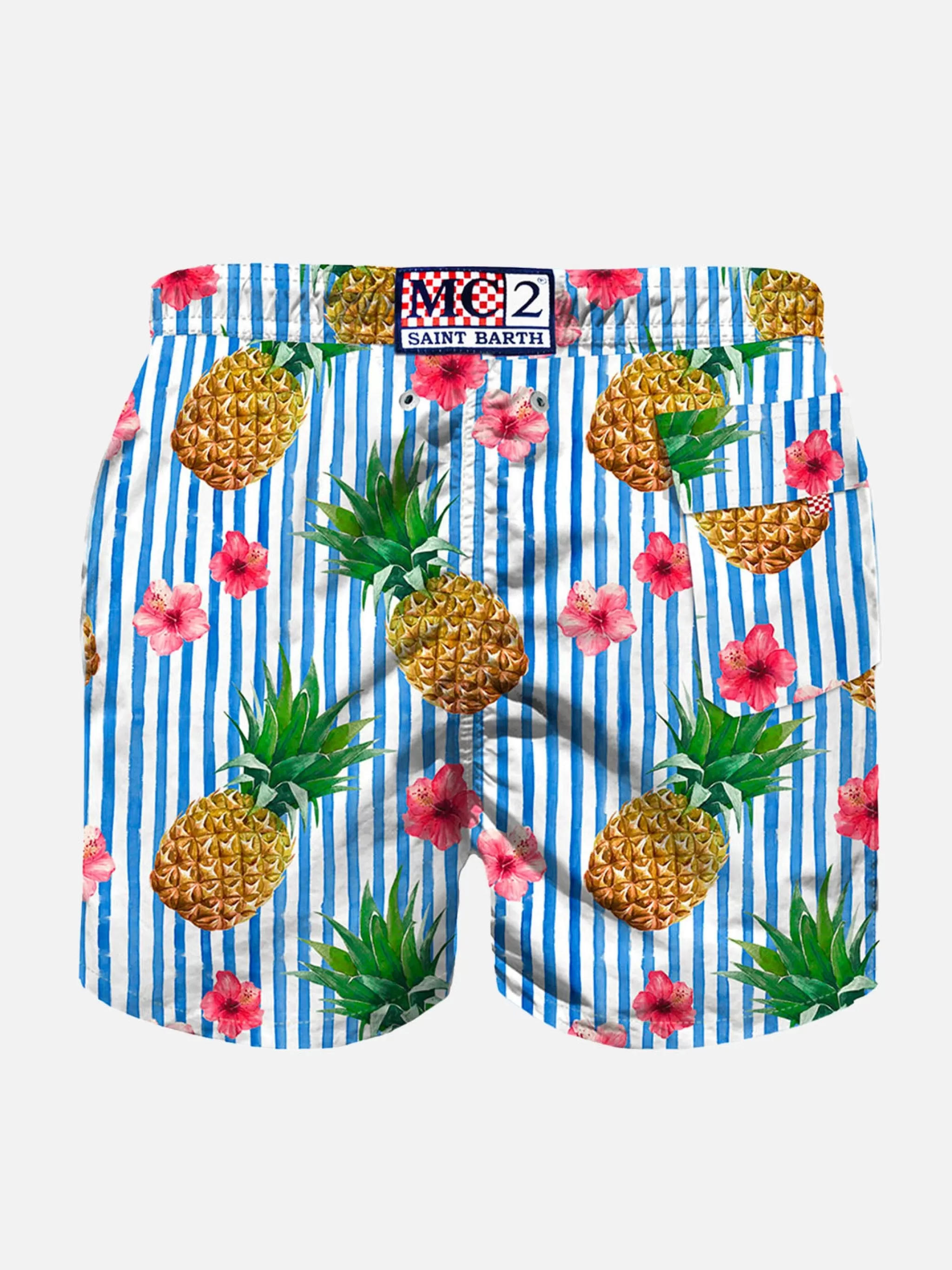 MC2 Saint Barth Boy swim shorts with pineapple print Cheap