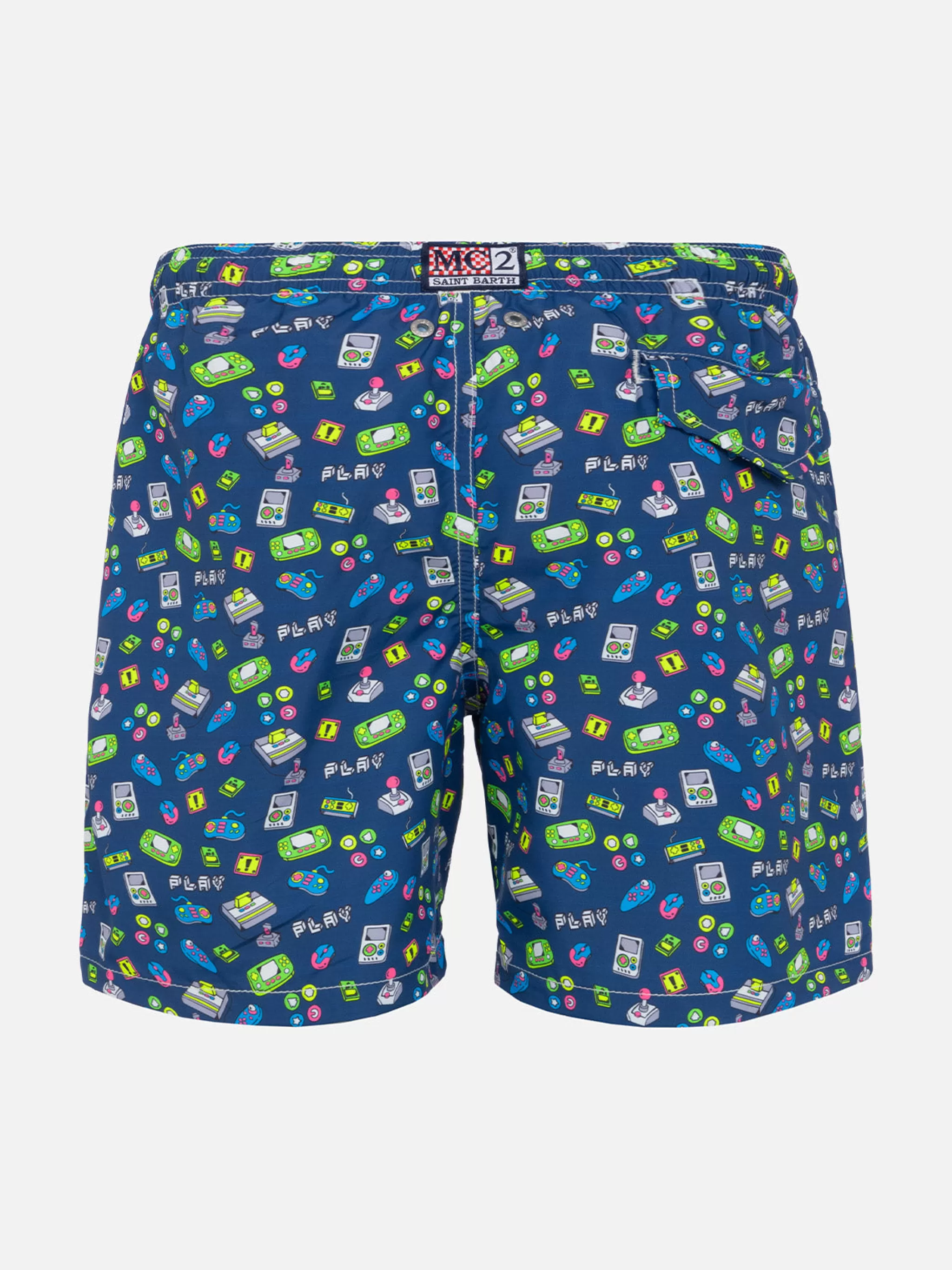 MC2 Saint Barth Boy swim shorts with retro games print New