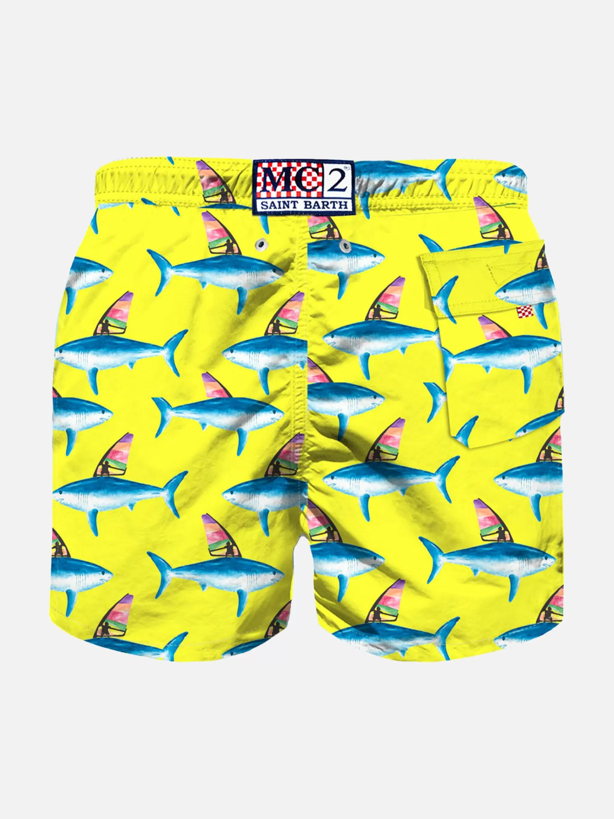 MC2 Saint Barth Boy swim shorts with shark print Store