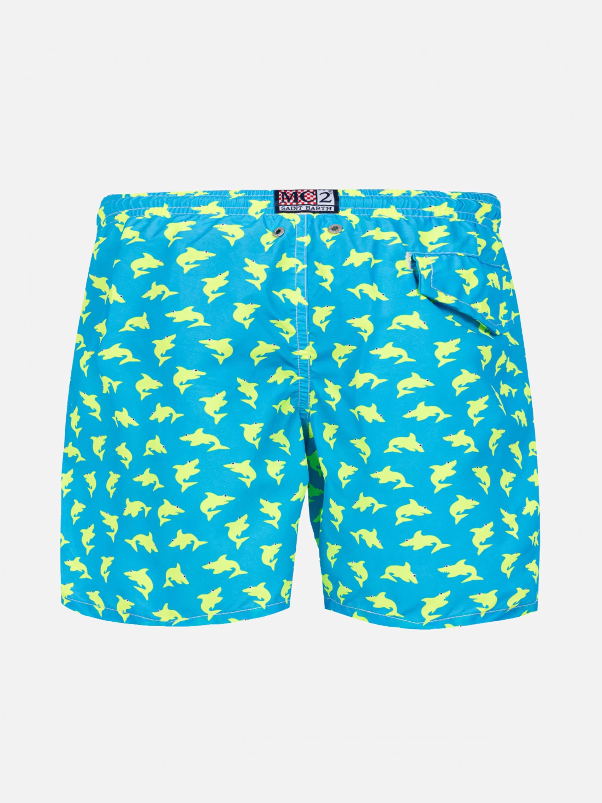 MC2 Saint Barth Boy swim shorts with shark print Cheap