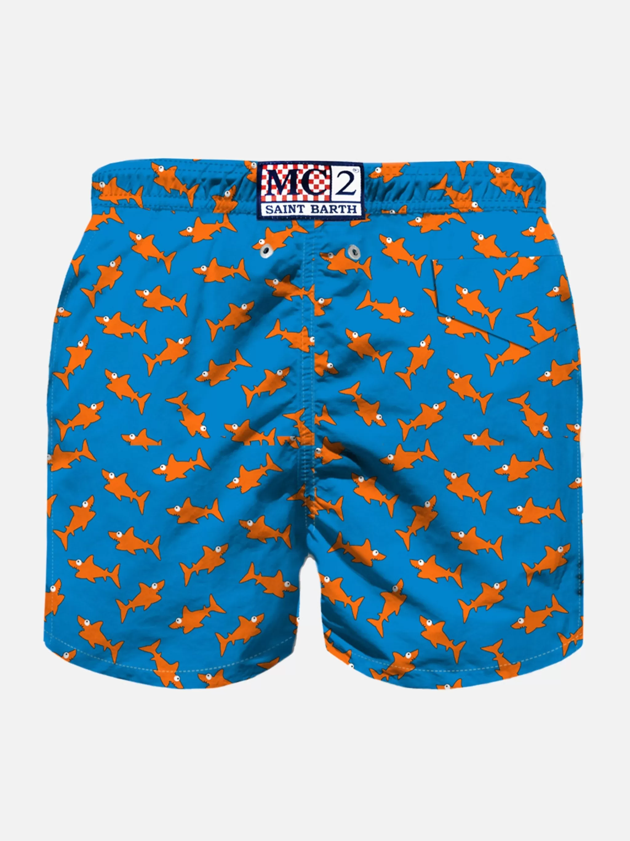 MC2 Saint Barth Boy swim shorts with sharks print Sale