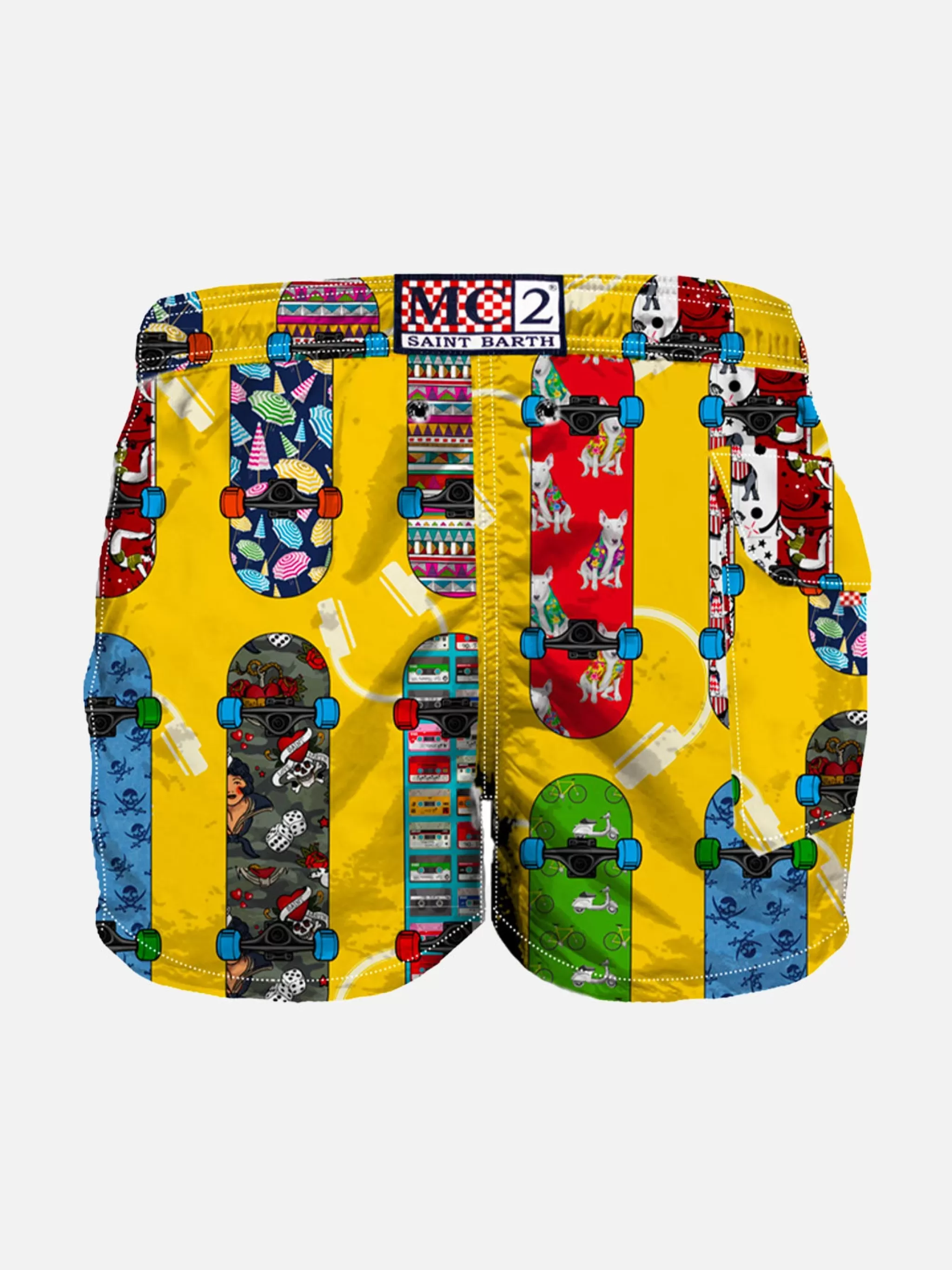 MC2 Saint Barth Boy swim shorts with Skateboard print Cheap