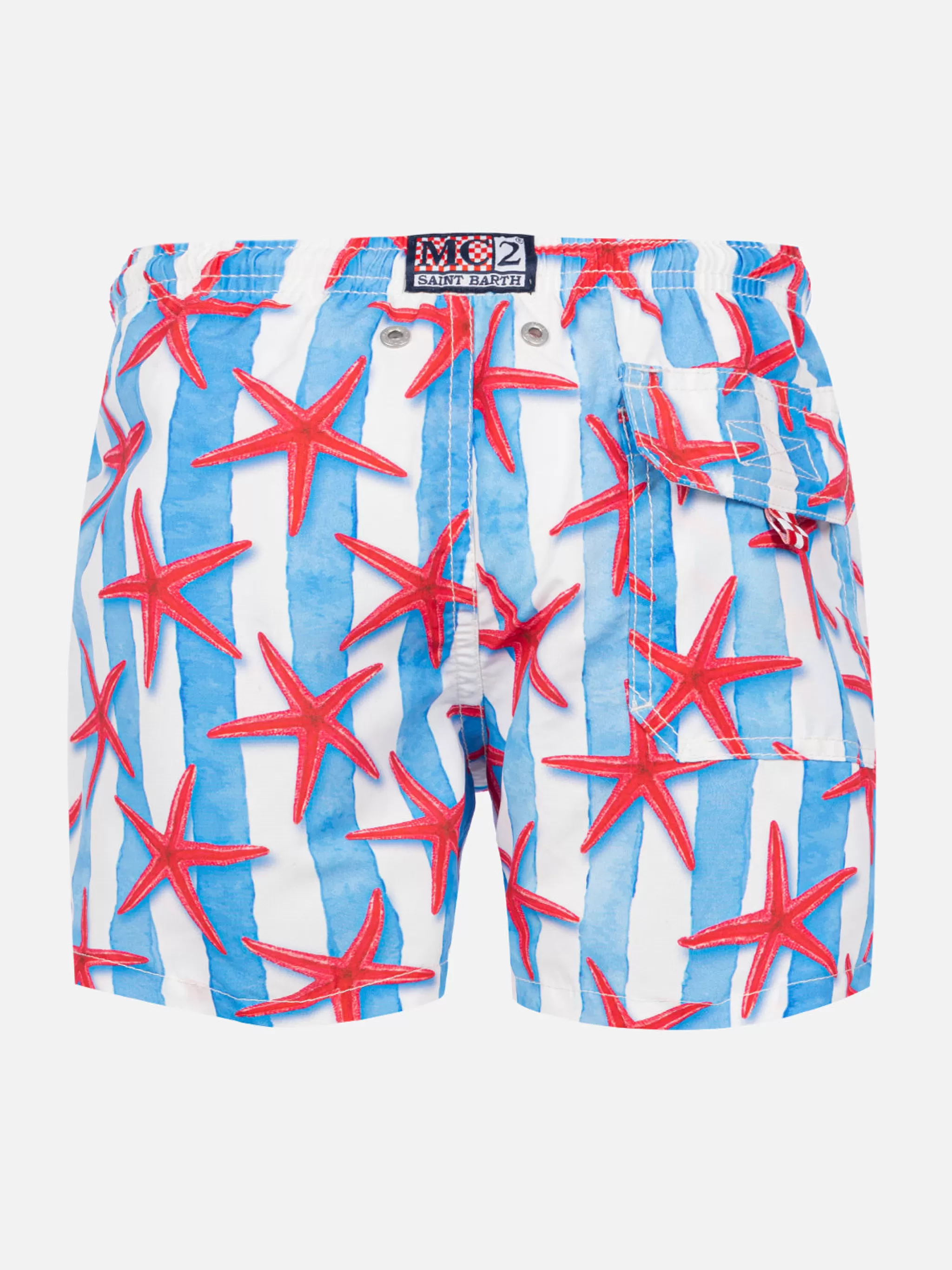 MC2 Saint Barth Boy swim shorts with starfish print Best Sale