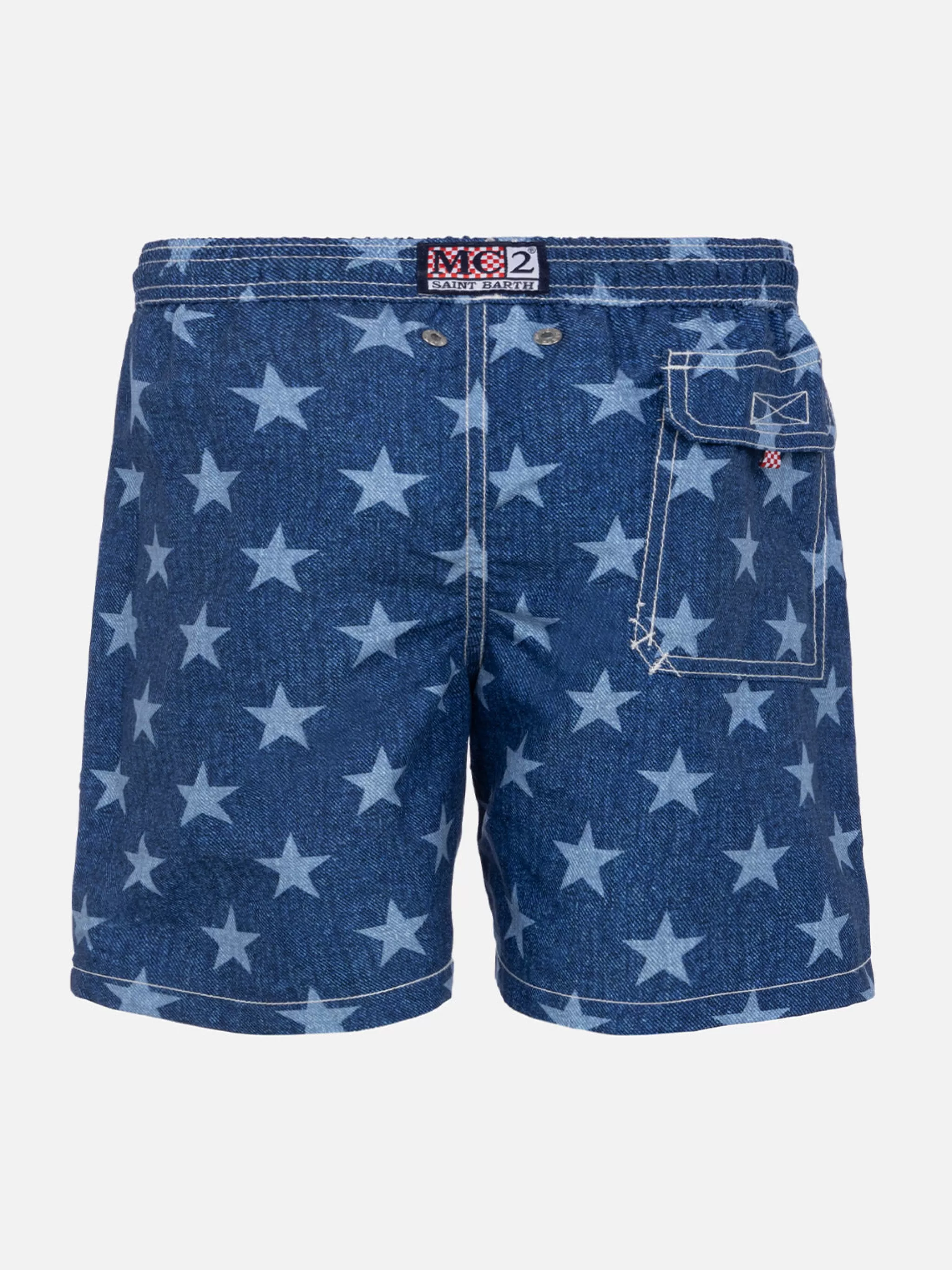 MC2 Saint Barth Boy swim shorts with stars print Outlet