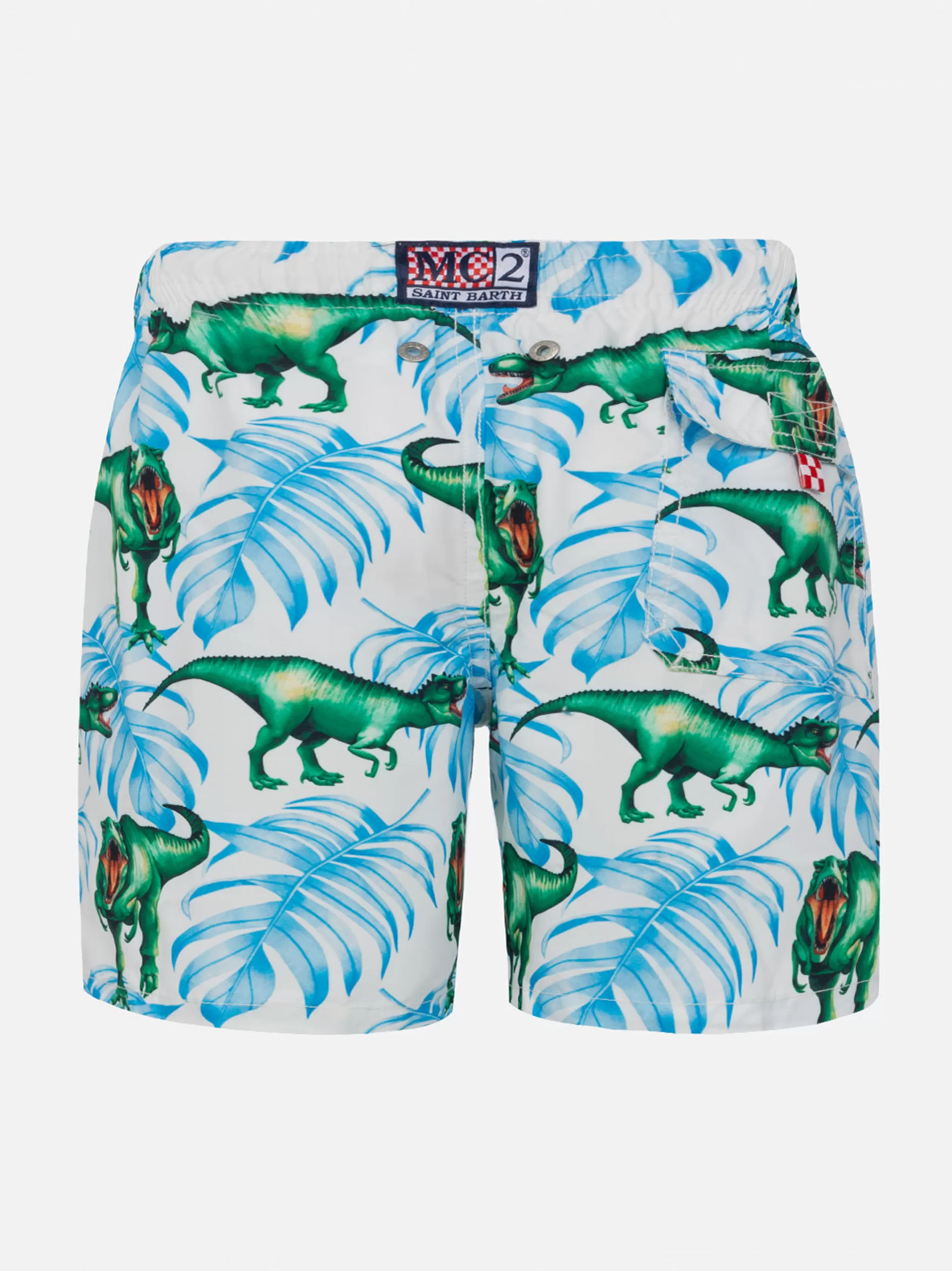 MC2 Saint Barth Boy swim shorts with T-rex print Cheap