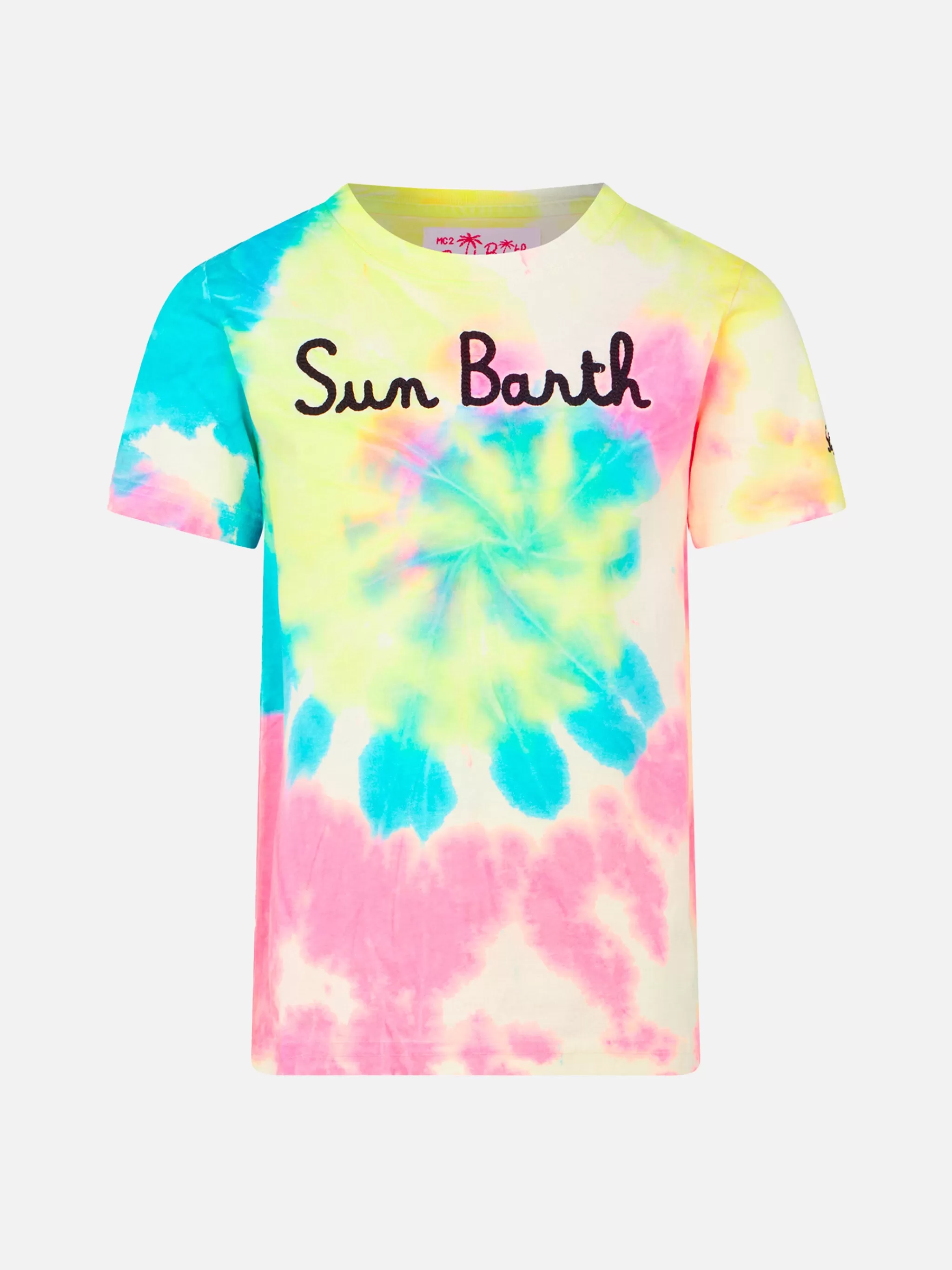 MC2 Saint Barth Boy tie dye print t-shirt with Sun Barth embroidery Store