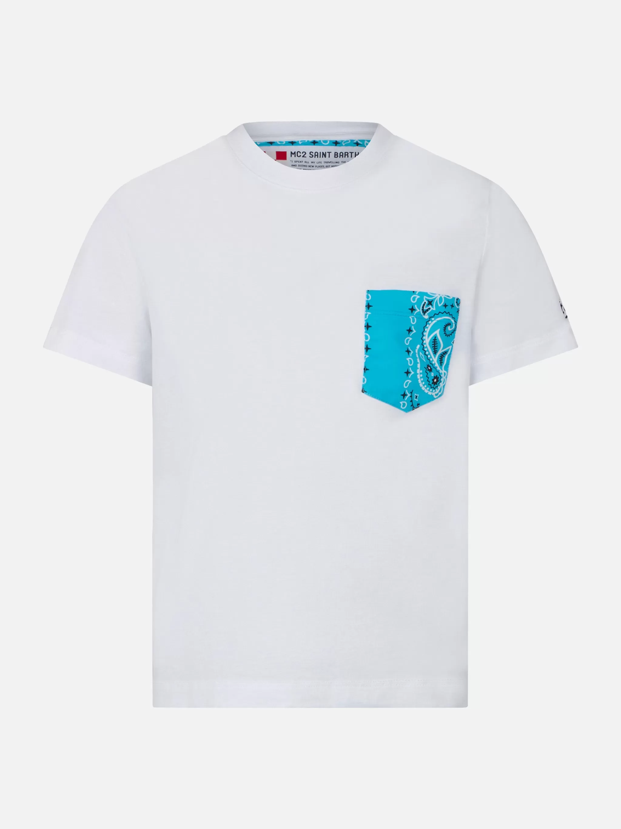 MC2 Saint Barth Boy t-shirt with bandanna printed pocket Clearance