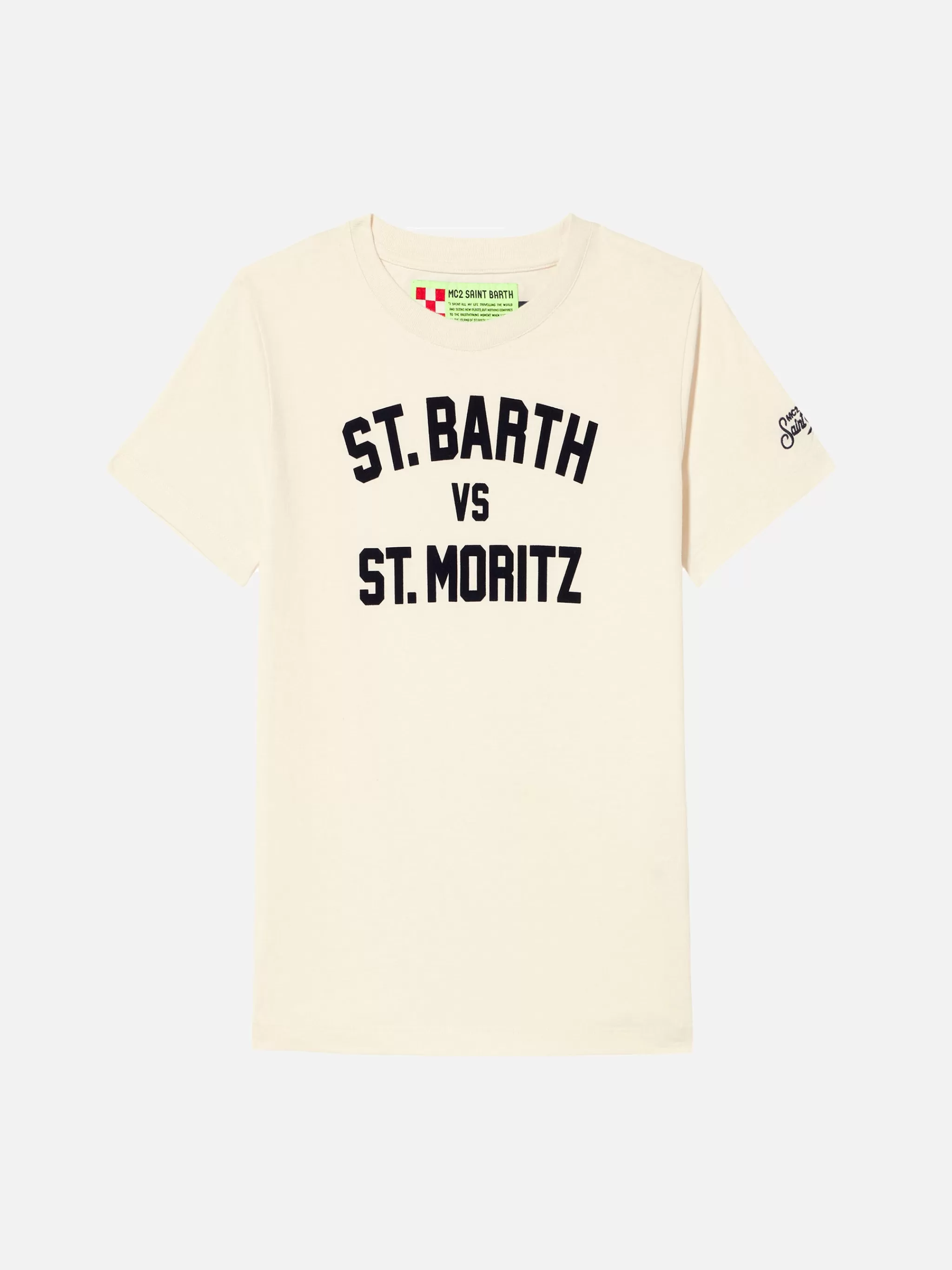 MC2 Saint Barth Boy t-shirt with St. Barth vs St. Moritz Online