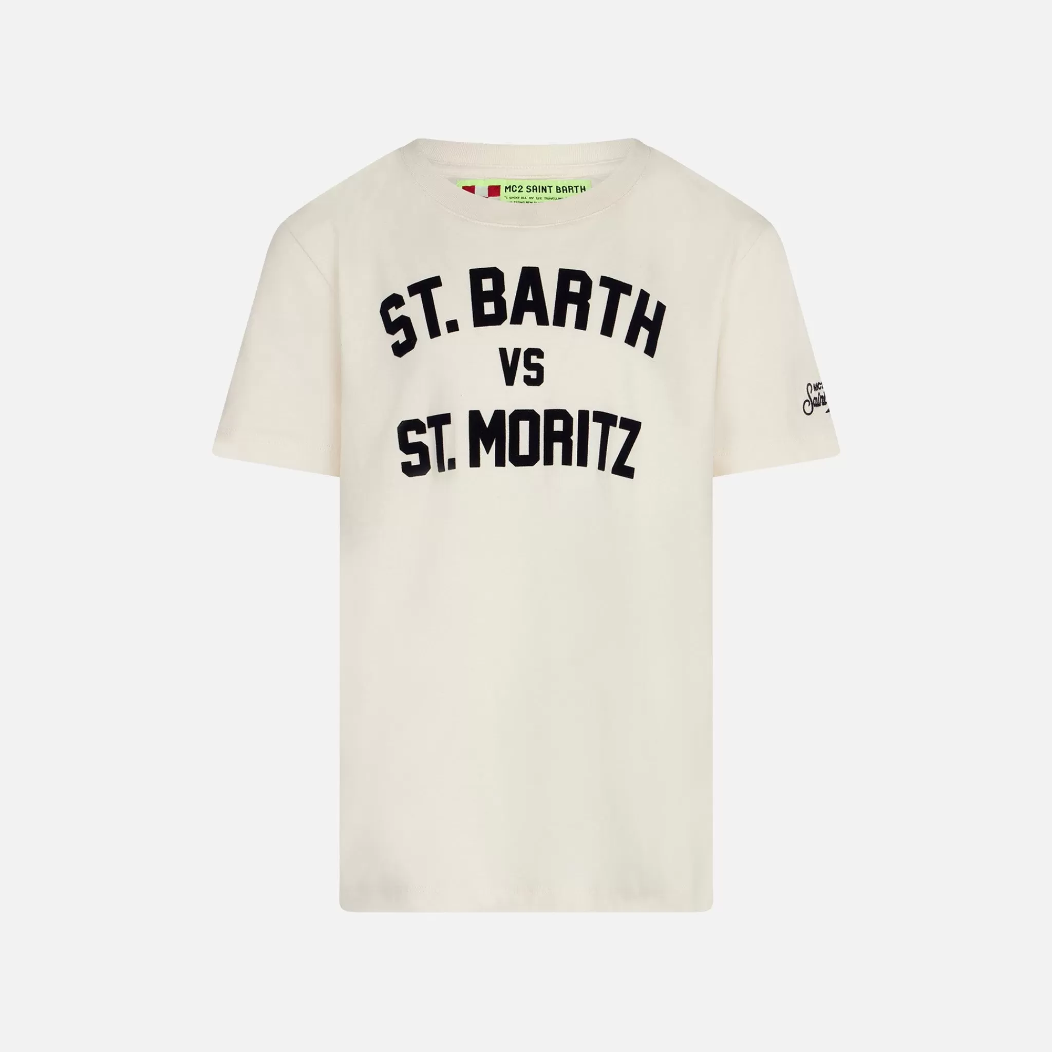 MC2 Saint Barth Boy t-shirt with St. Barth vs St. Moritz Online