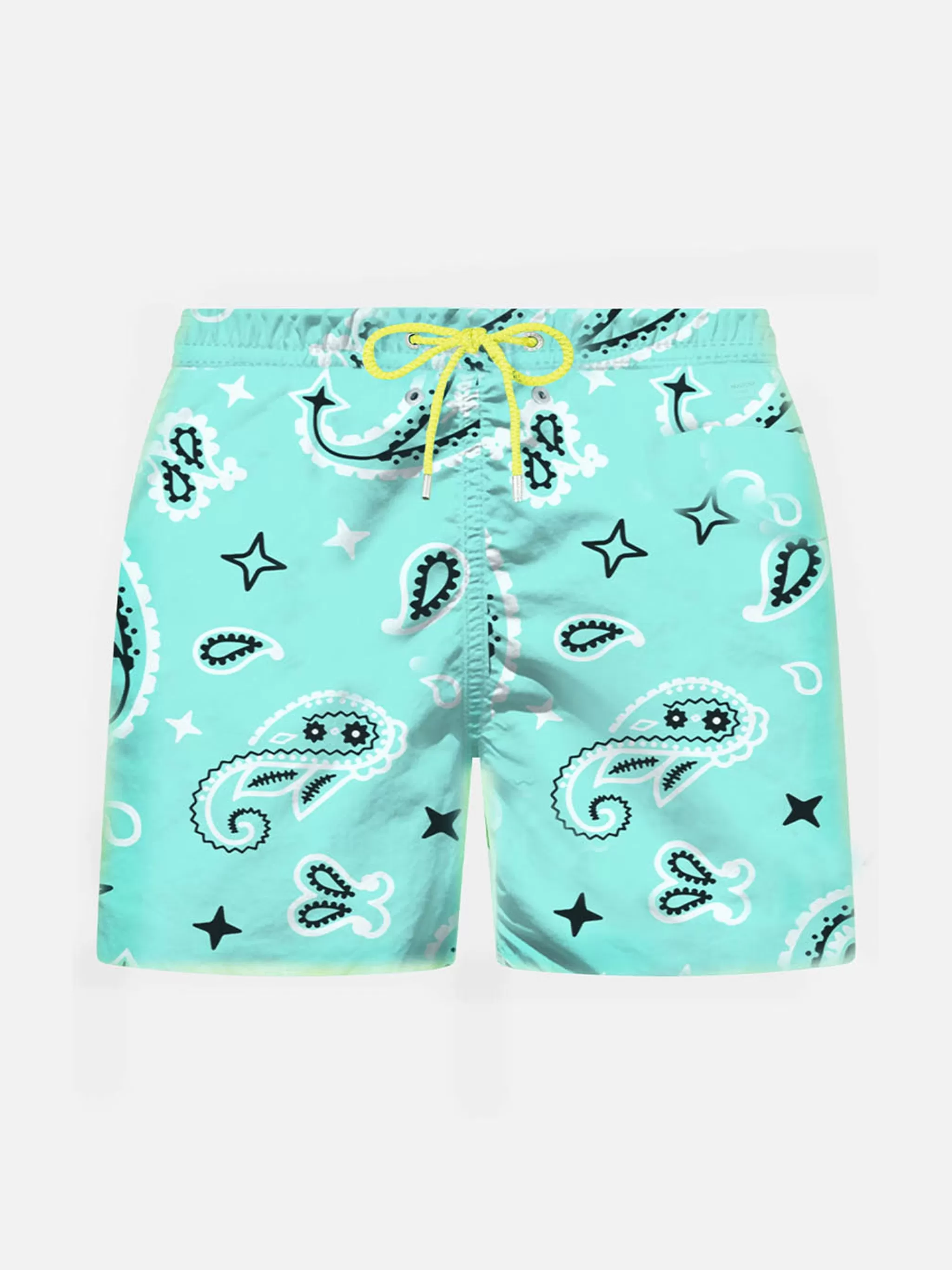 MC2 Saint Barth Boy water green swim shorts with bandanna pattern Best