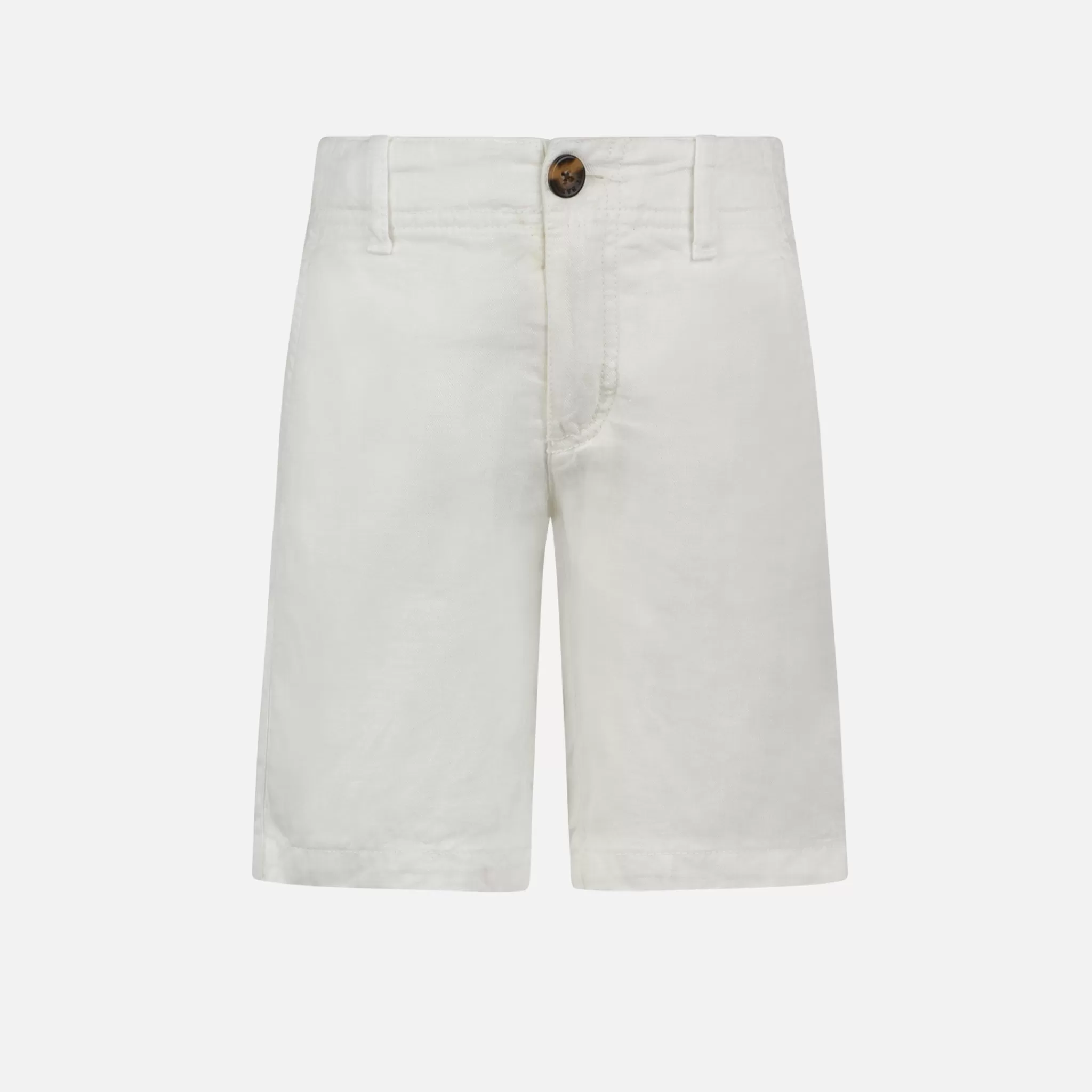 MC2 Saint Barth Boy white linen bermuda New