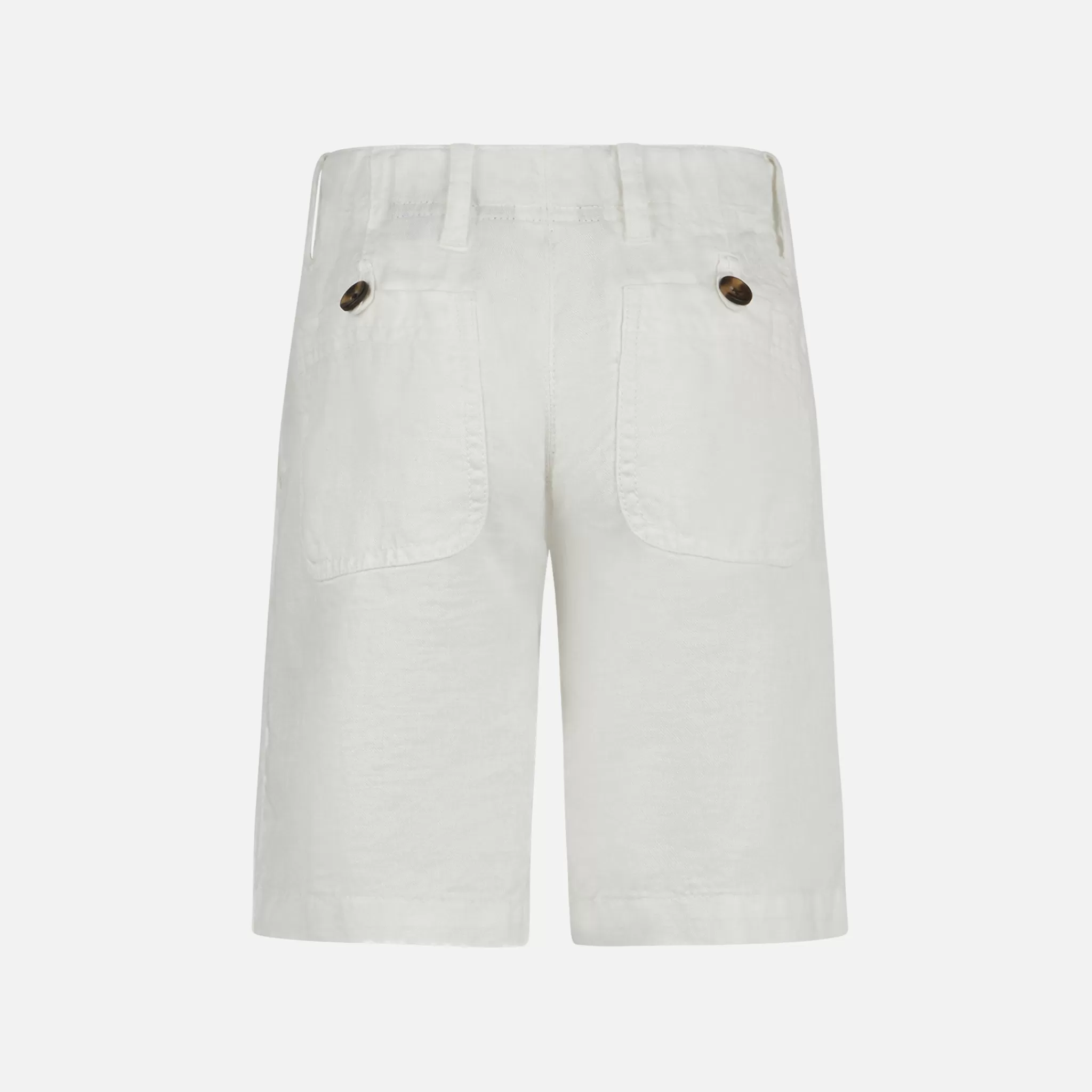 MC2 Saint Barth Boy white linen bermuda New