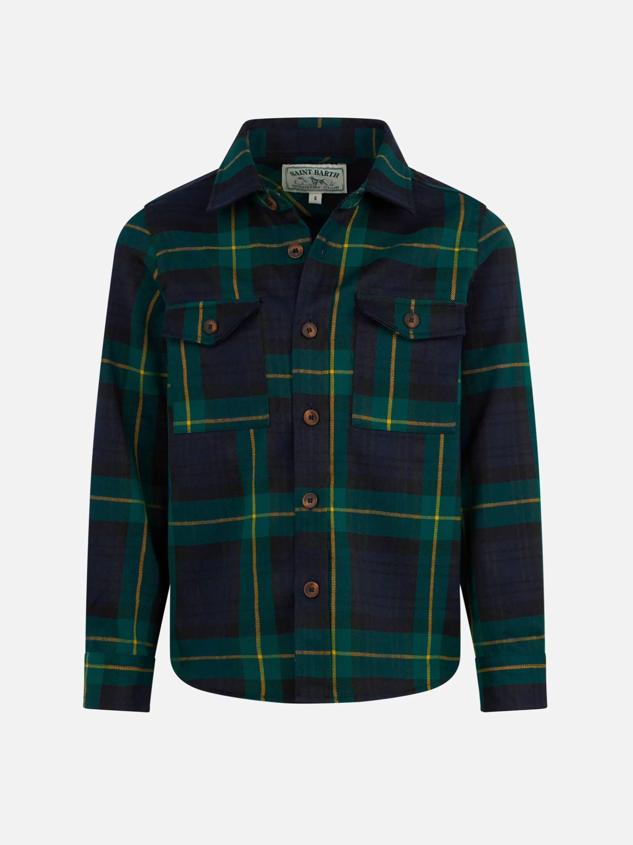 MC2 Saint Barth Boy wooly shirt with tartan print Sale