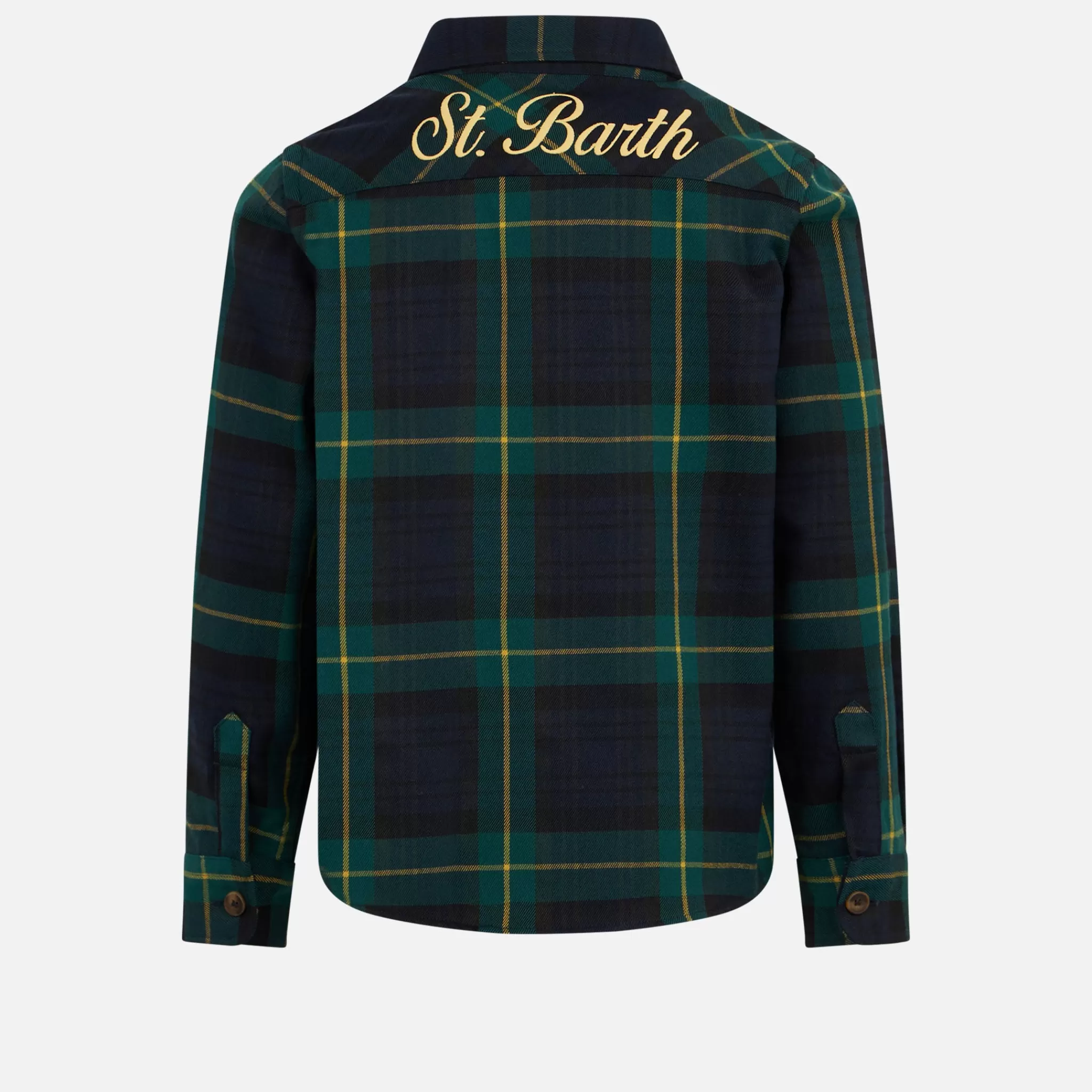 MC2 Saint Barth Boy wooly shirt with tartan print Sale