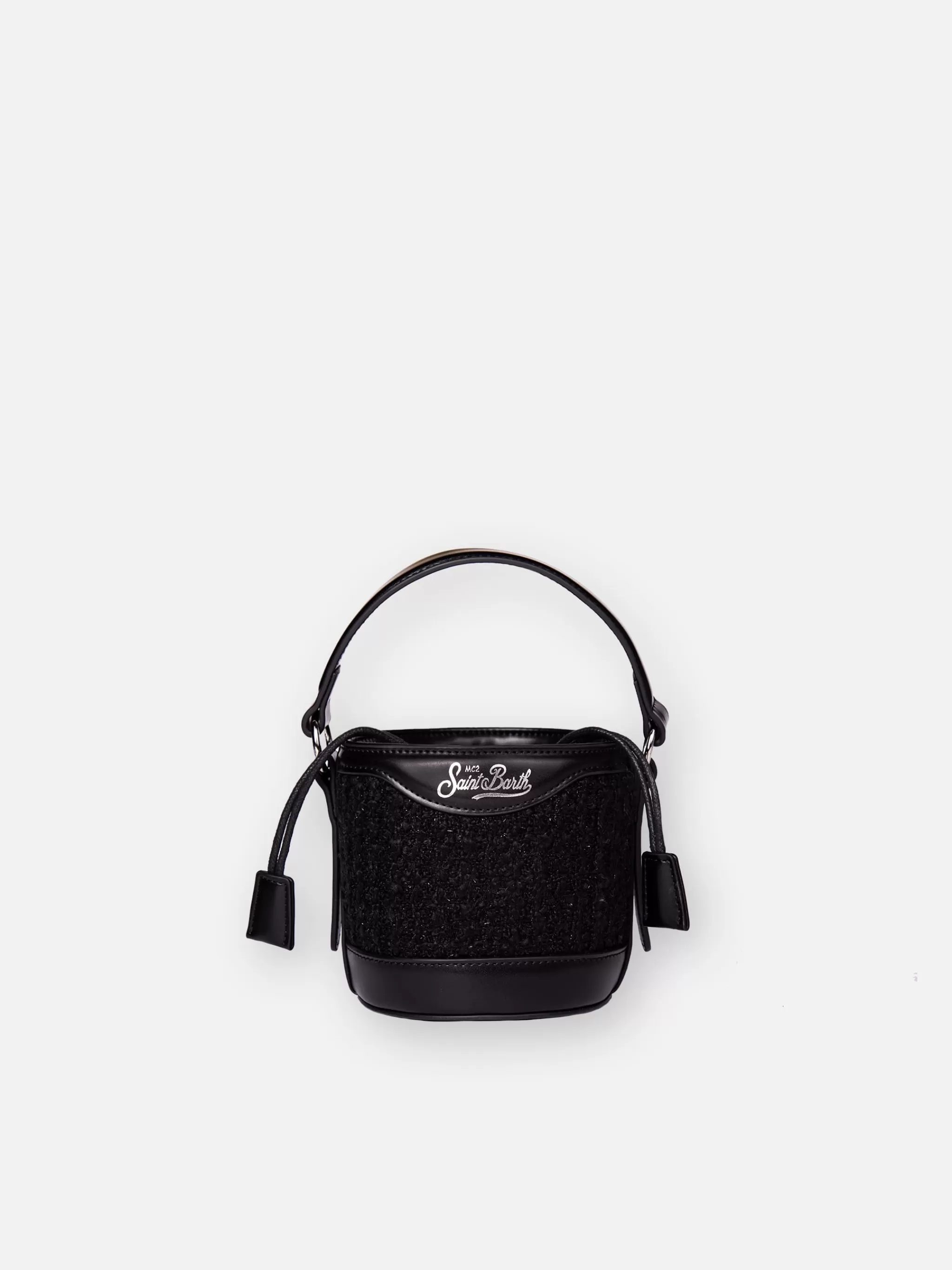 MC2 Saint Barth Bucket bag Mia with black tweed fabric Best