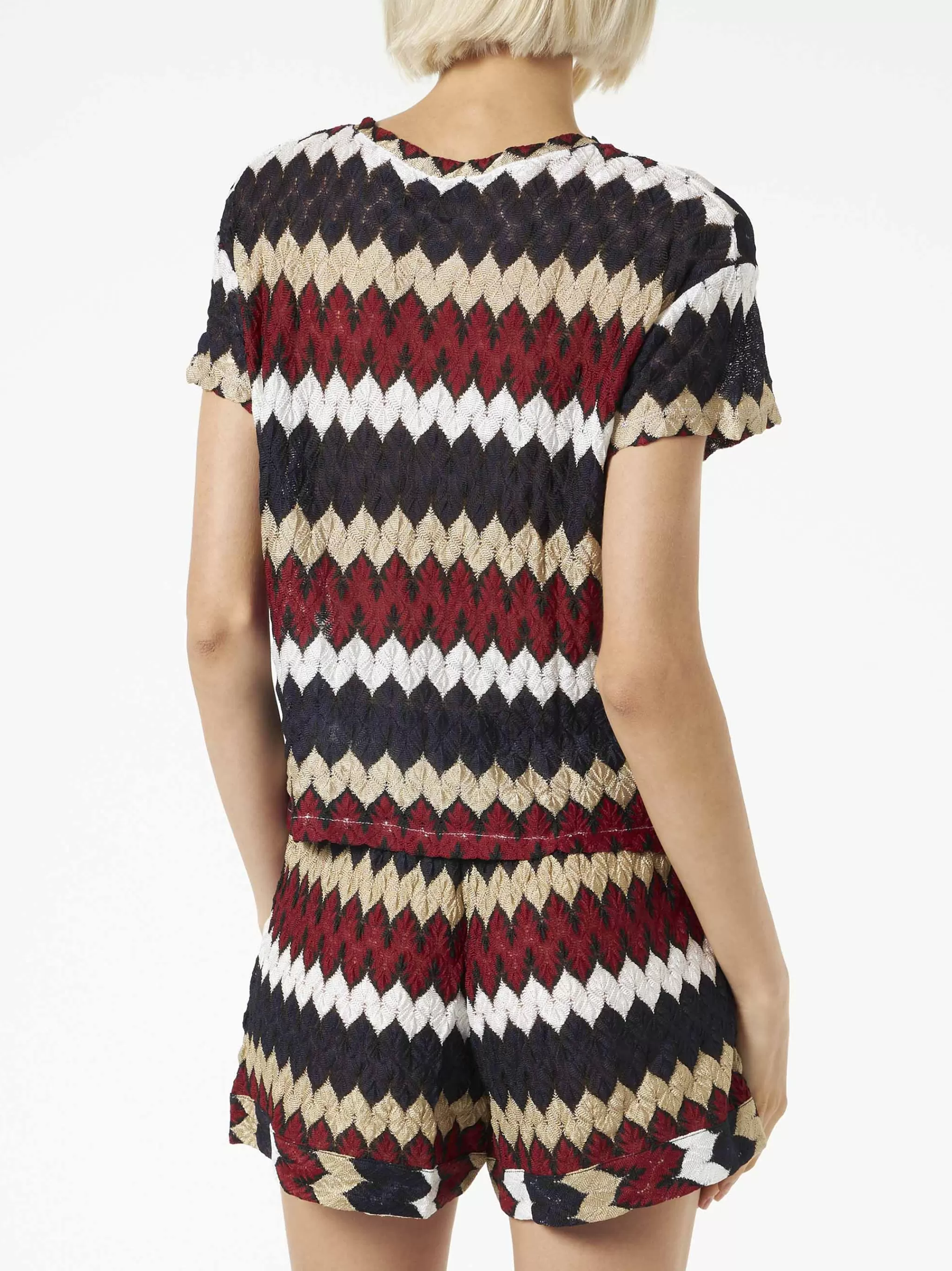 MC2 Saint Barth Burgundy chevron knitted top Best Sale