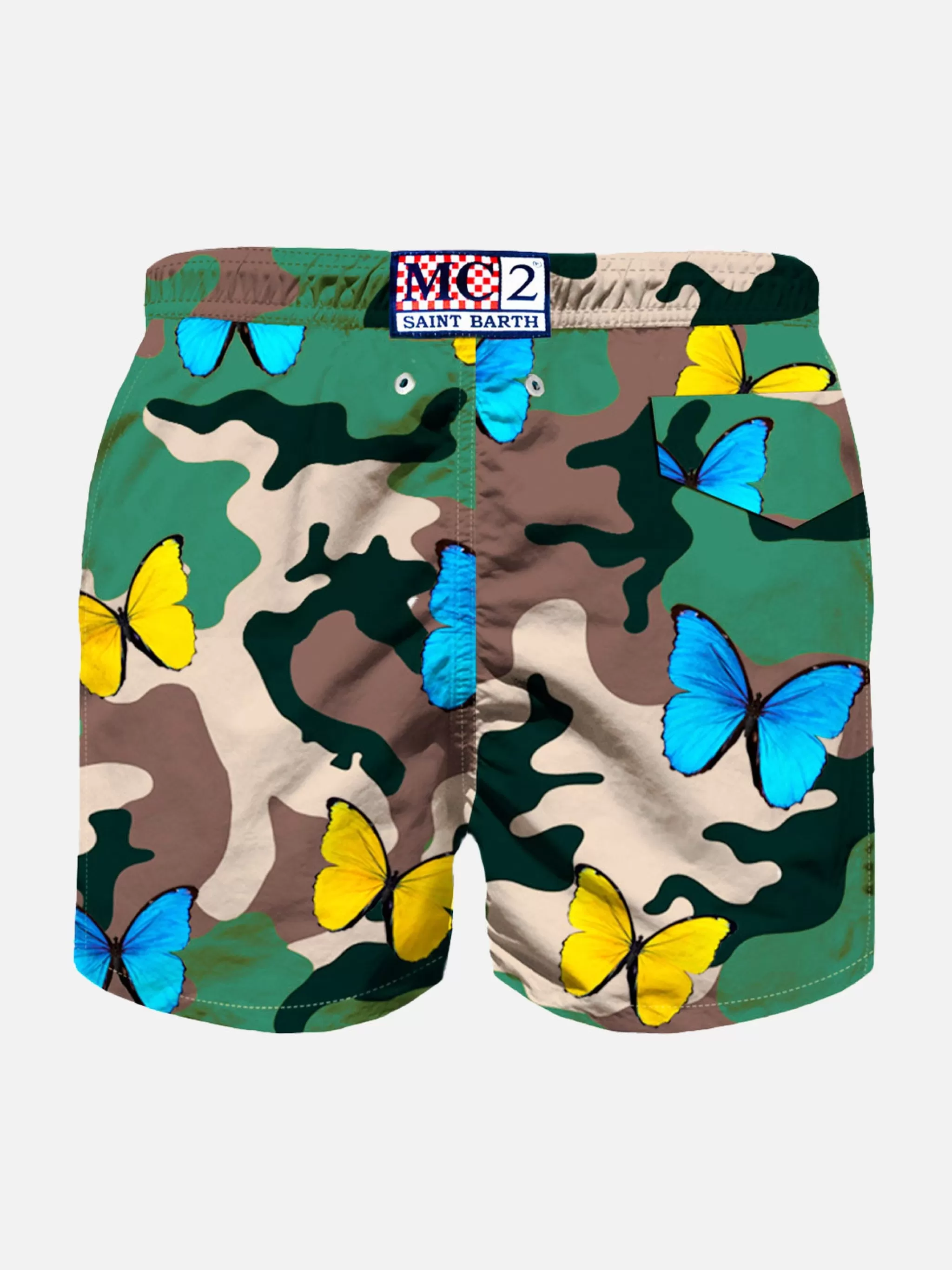 MC2 Saint Barth Camo butterflies all over print boy's light swimshorts Cheap