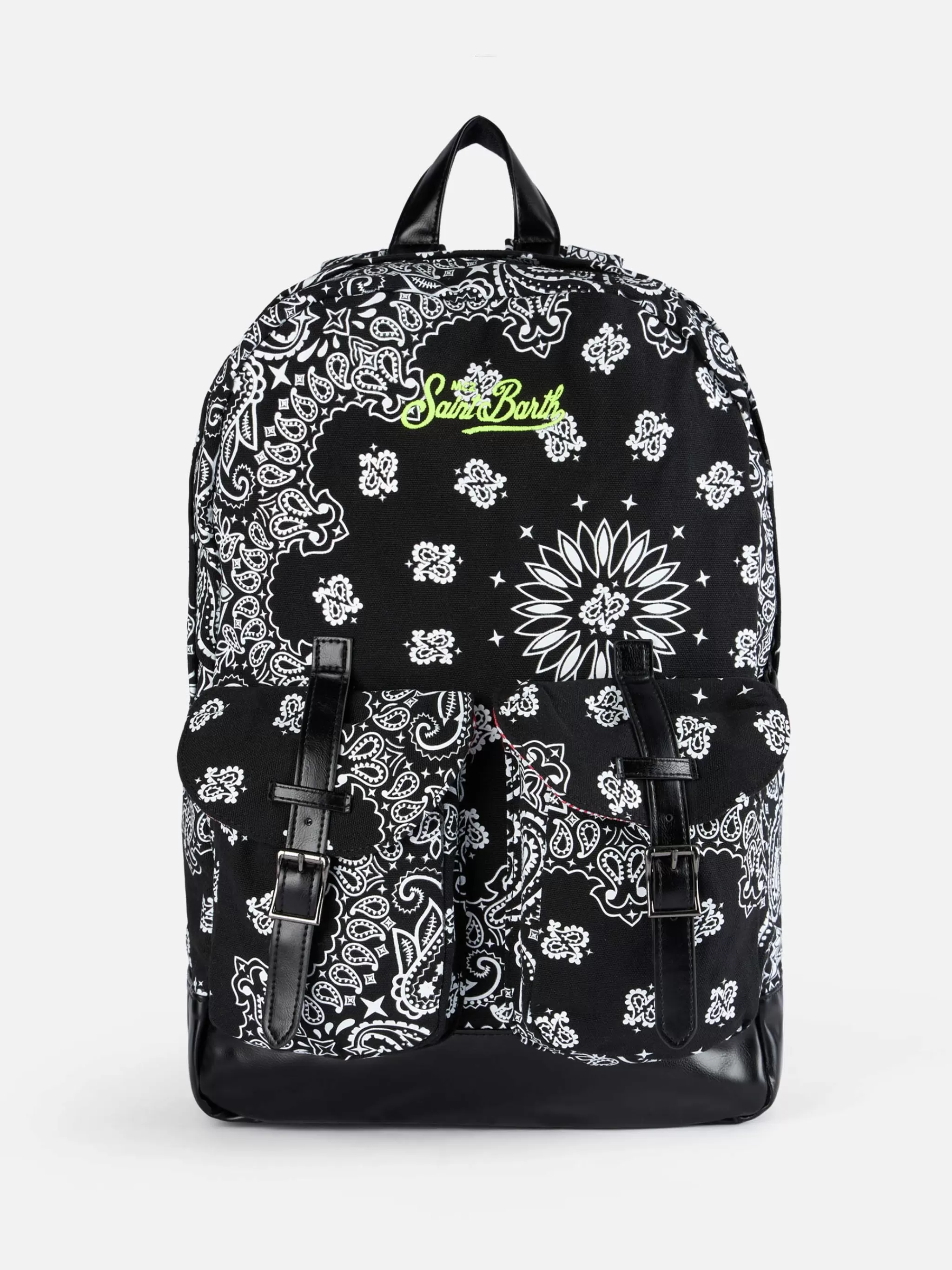 MC2 Saint Barth Canvas backpack cody with black bandanna print Best