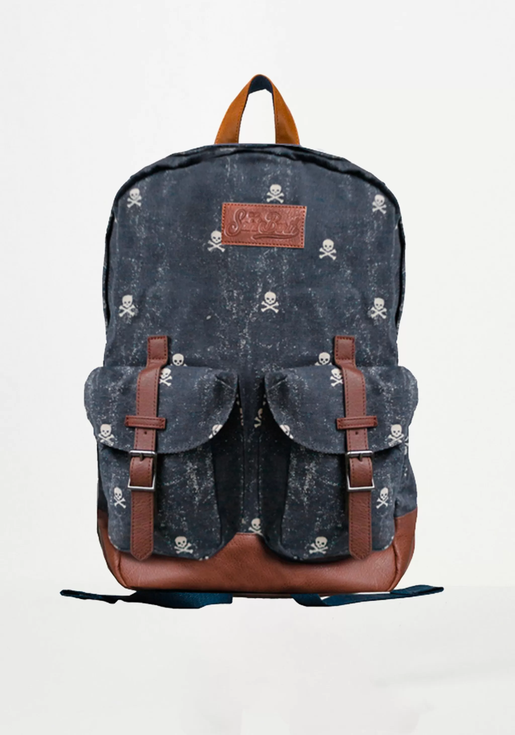 MC2 Saint Barth Canvas backpack Cody with micro skull print Clearance