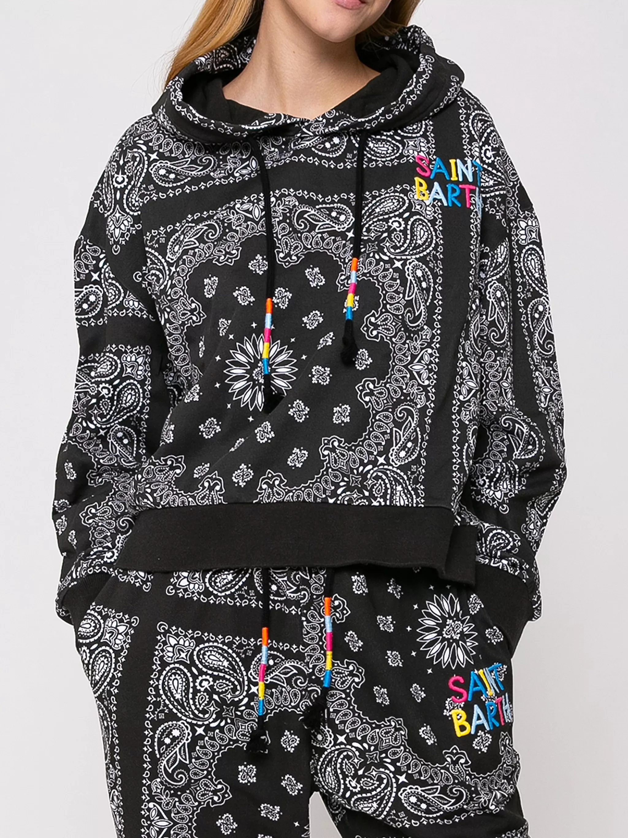 MC2 Saint Barth Cotton bandanna hoodie with Saint Barth embroidery Store