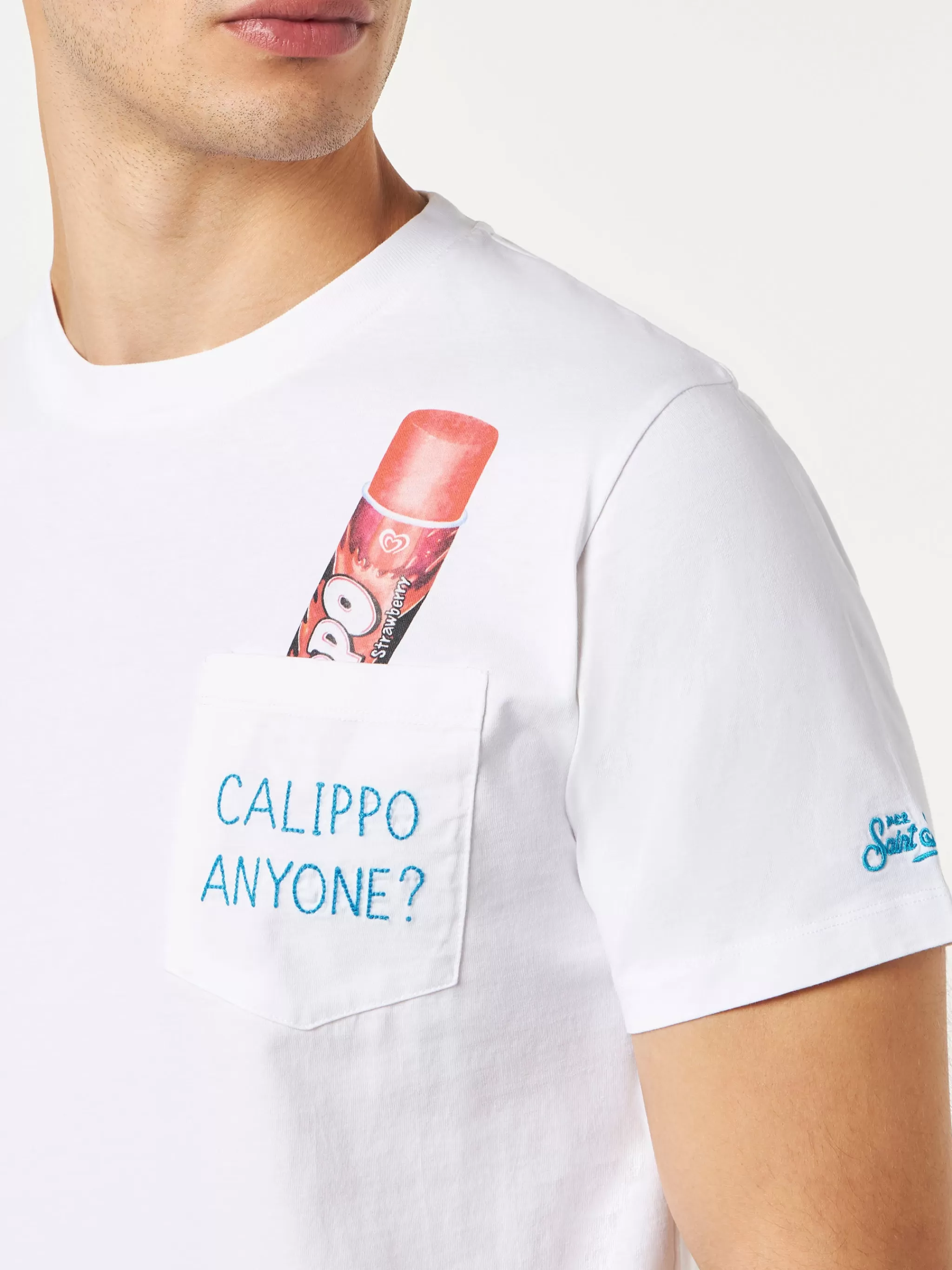 MC2 Saint Barth Cotton t-shirt with Calippo Anyone? embroidery | Algida® Special Edition Outlet