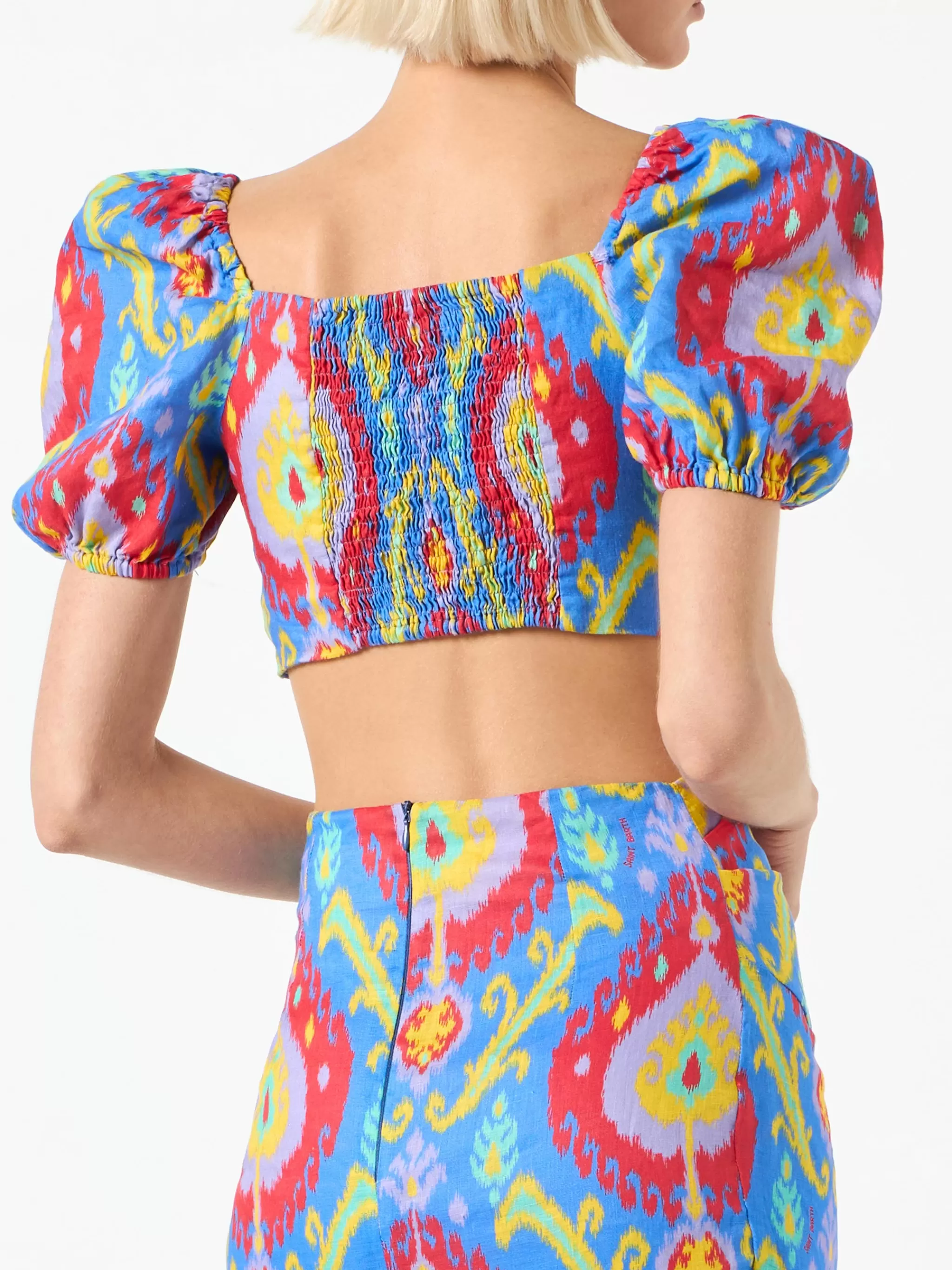 MC2 Saint Barth Crop top with ikat print Discount