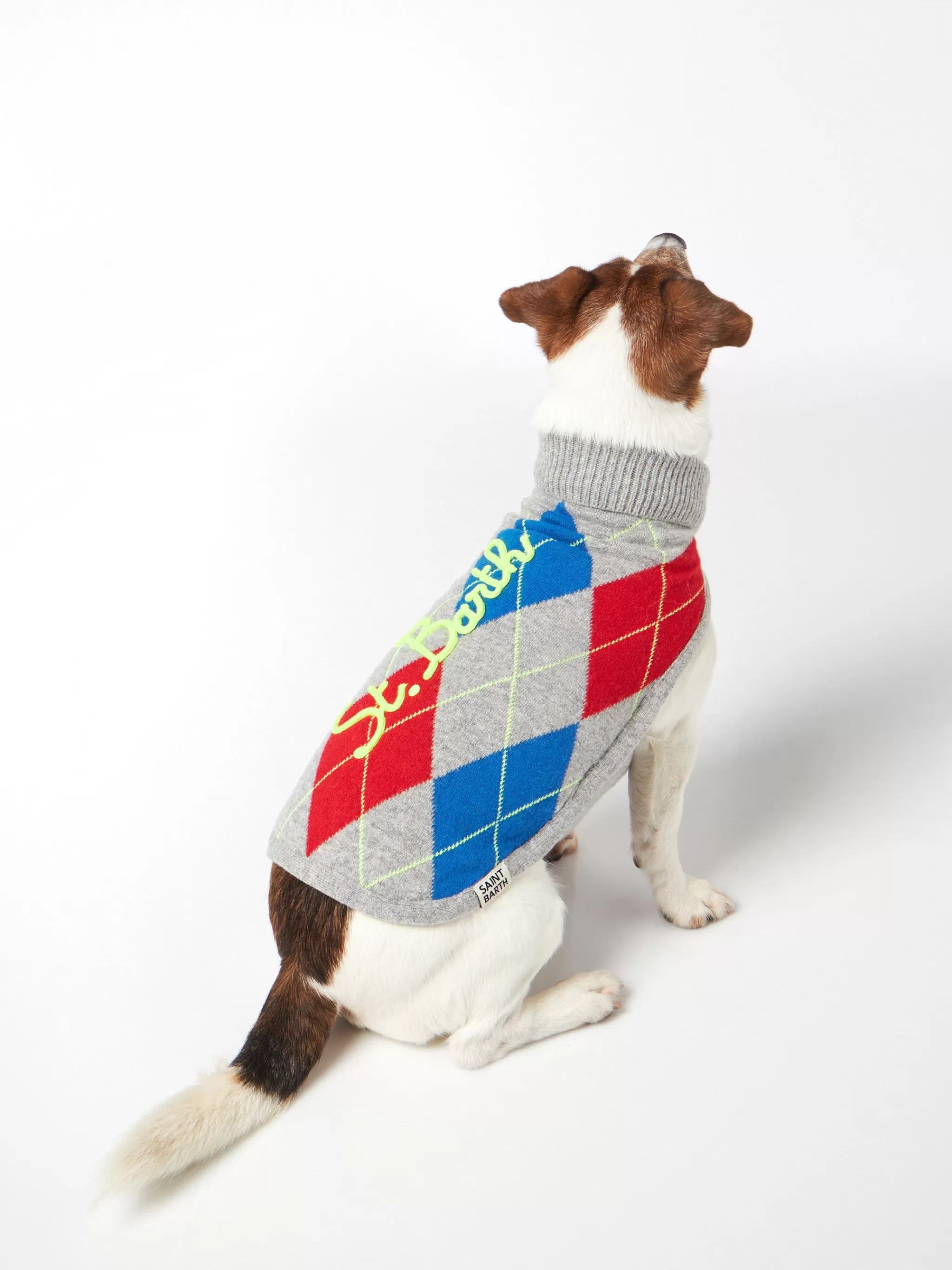 MC2 Saint Barth Dog sweater with Argyle print Hot