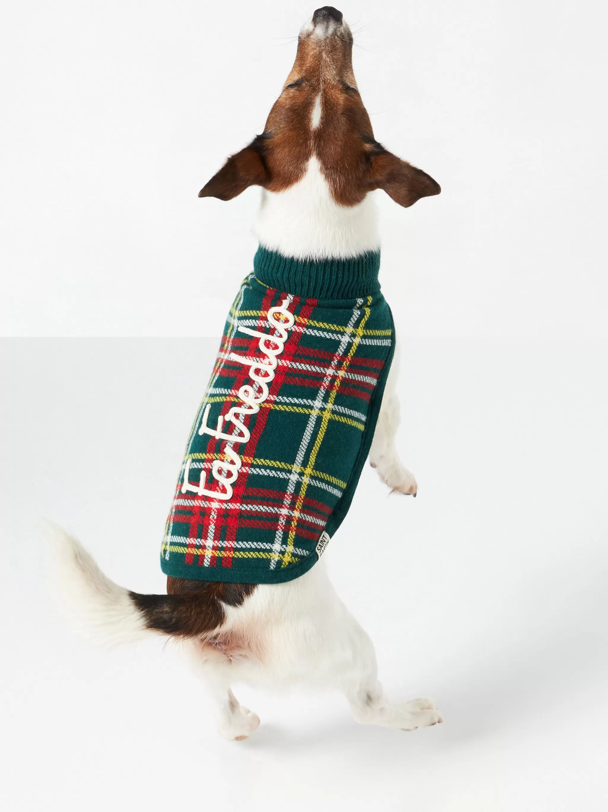 MC2 Saint Barth Dog sweater with Tartan print Clearance