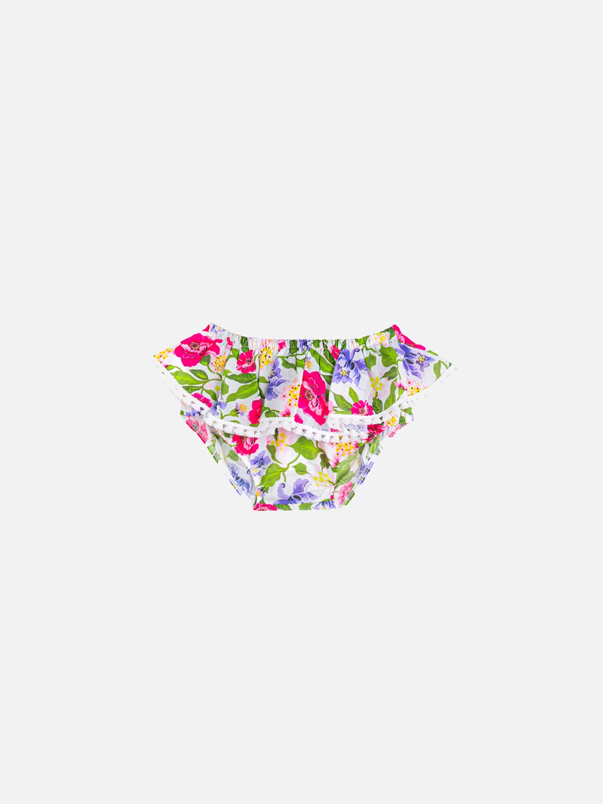 MC2 Saint Barth Enfant flower print ruffled swim briefs with bows Sale